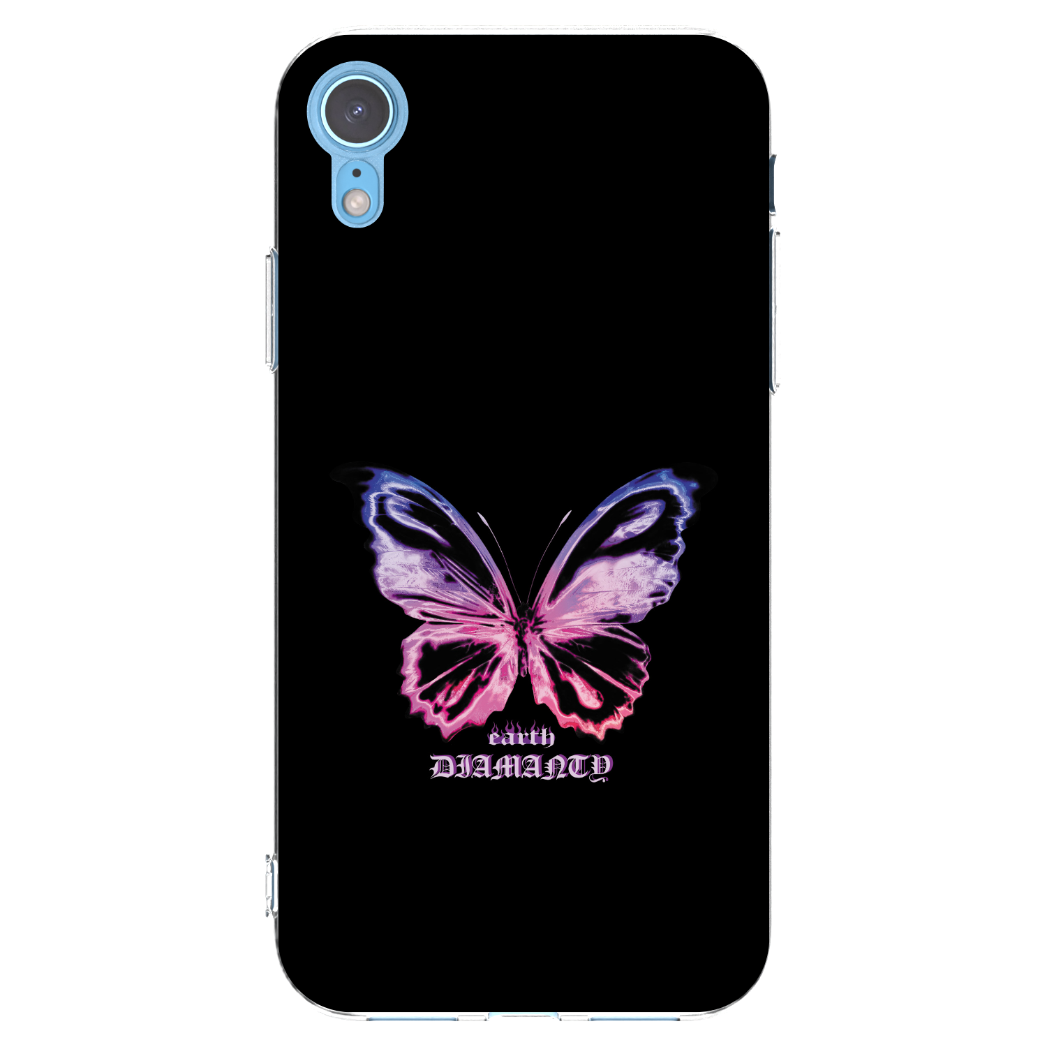 Picasee silikonowe przeźroczyste etui na Apple iPhone XR - Diamanty Purple