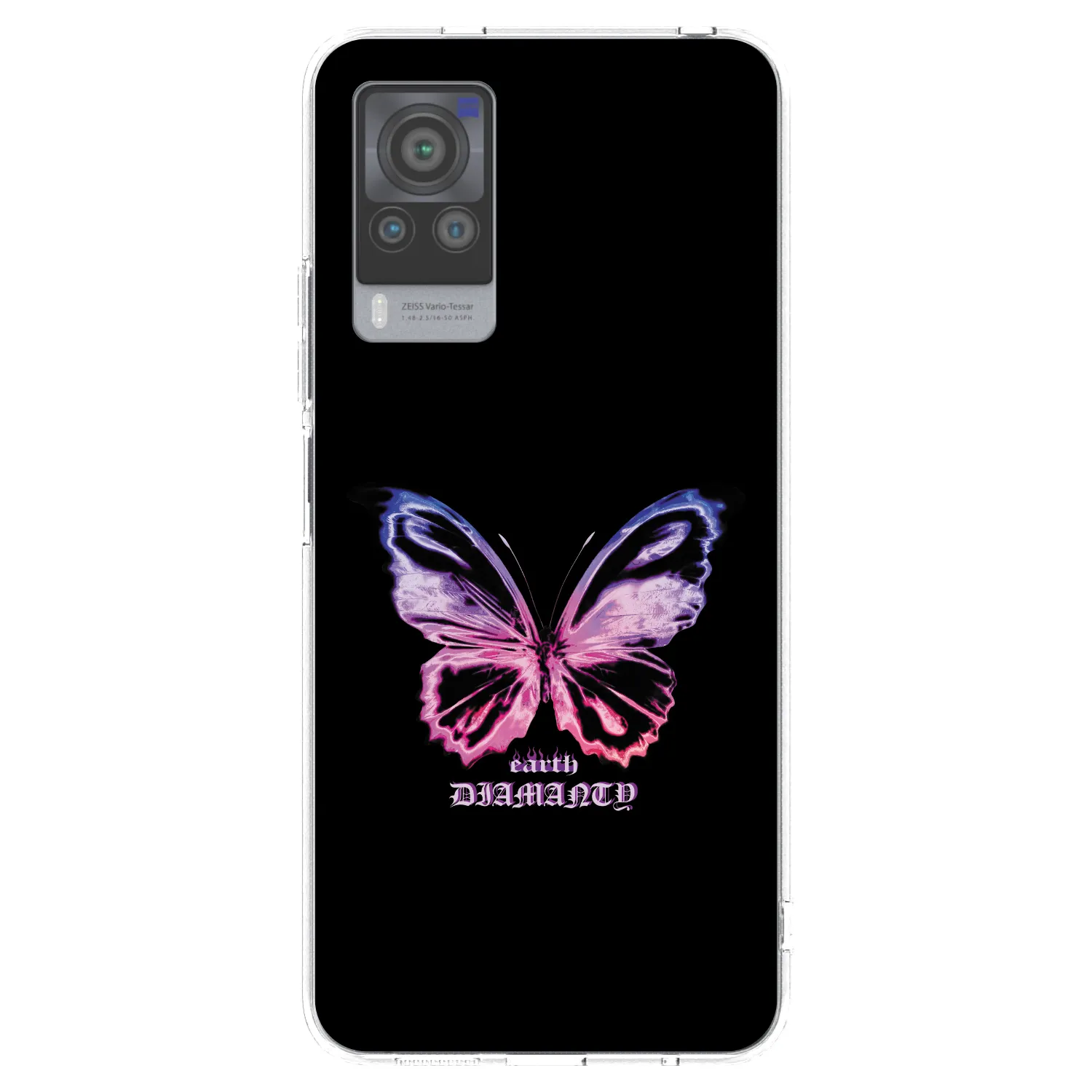 Picasee silikonowe przeźroczyste etui na Vivo X60 Pro 5G - Diamanty Purple