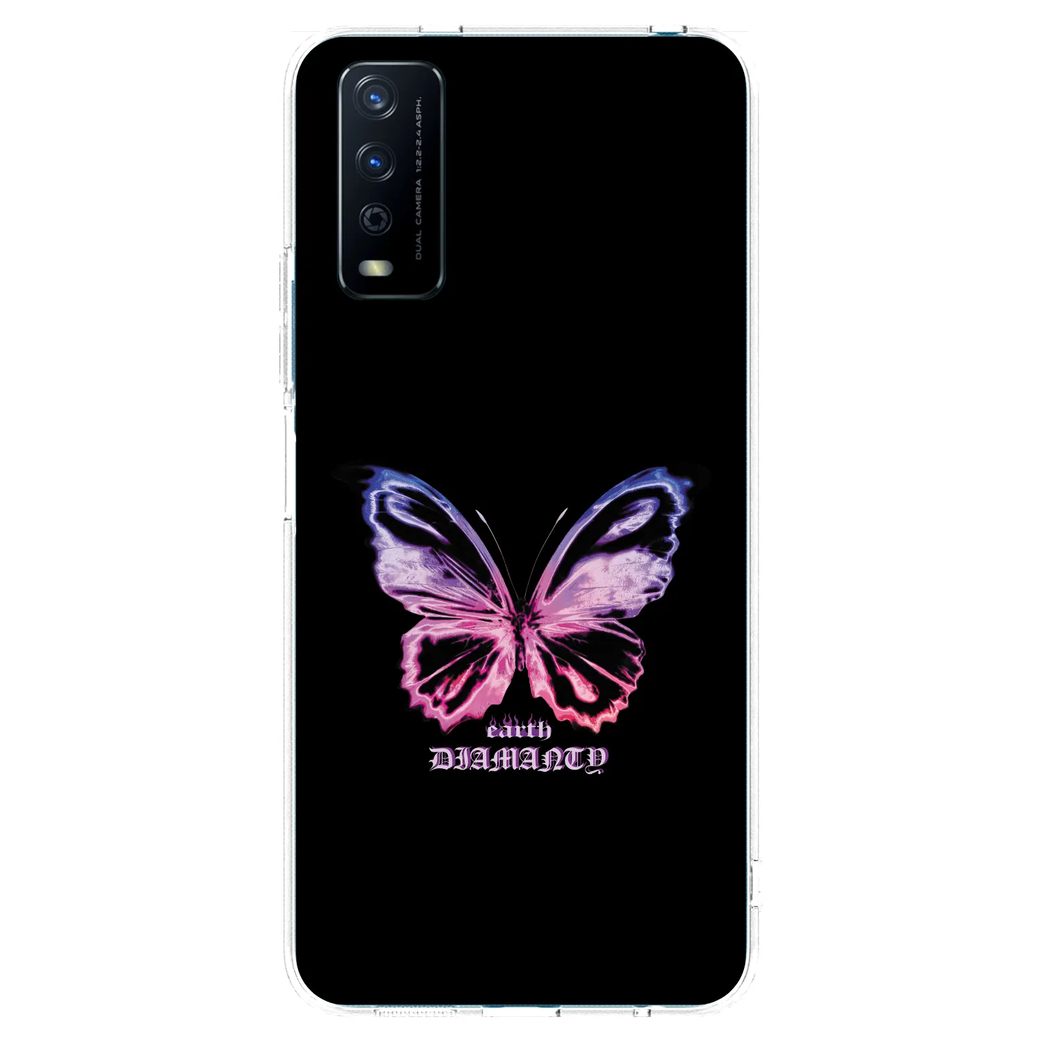 Picasee silikonowe przeźroczyste etui na Vivo Y11s - Diamanty Purple