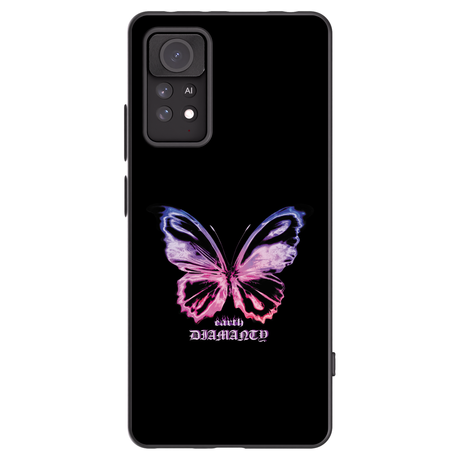 Picasee silikonowe czarne etui na Xiaomi Redmi Note 11 Pro 5G - Diamanty Purple