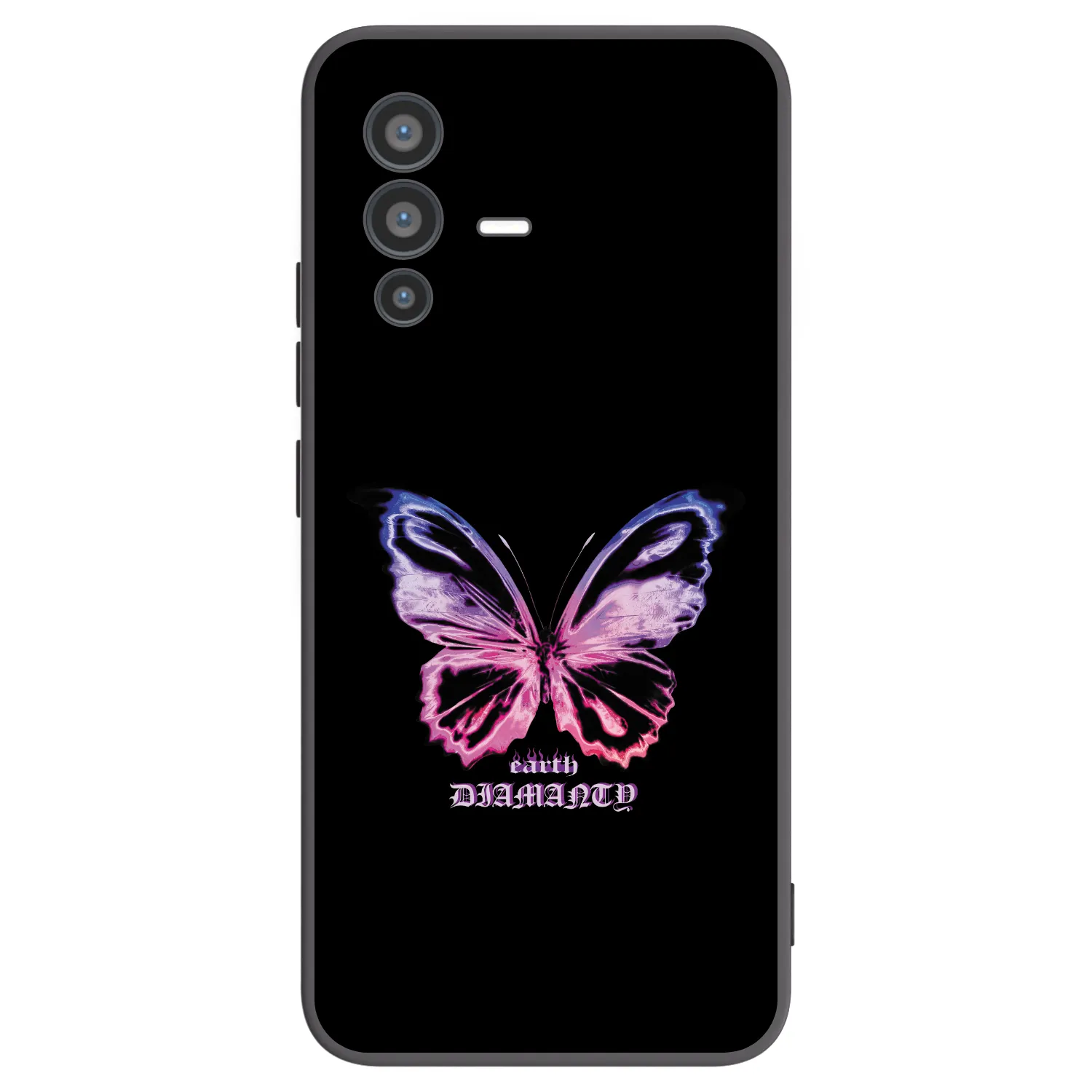 Picasee silikonowe czarne etui na Vivo V23 5G - Diamanty Purple