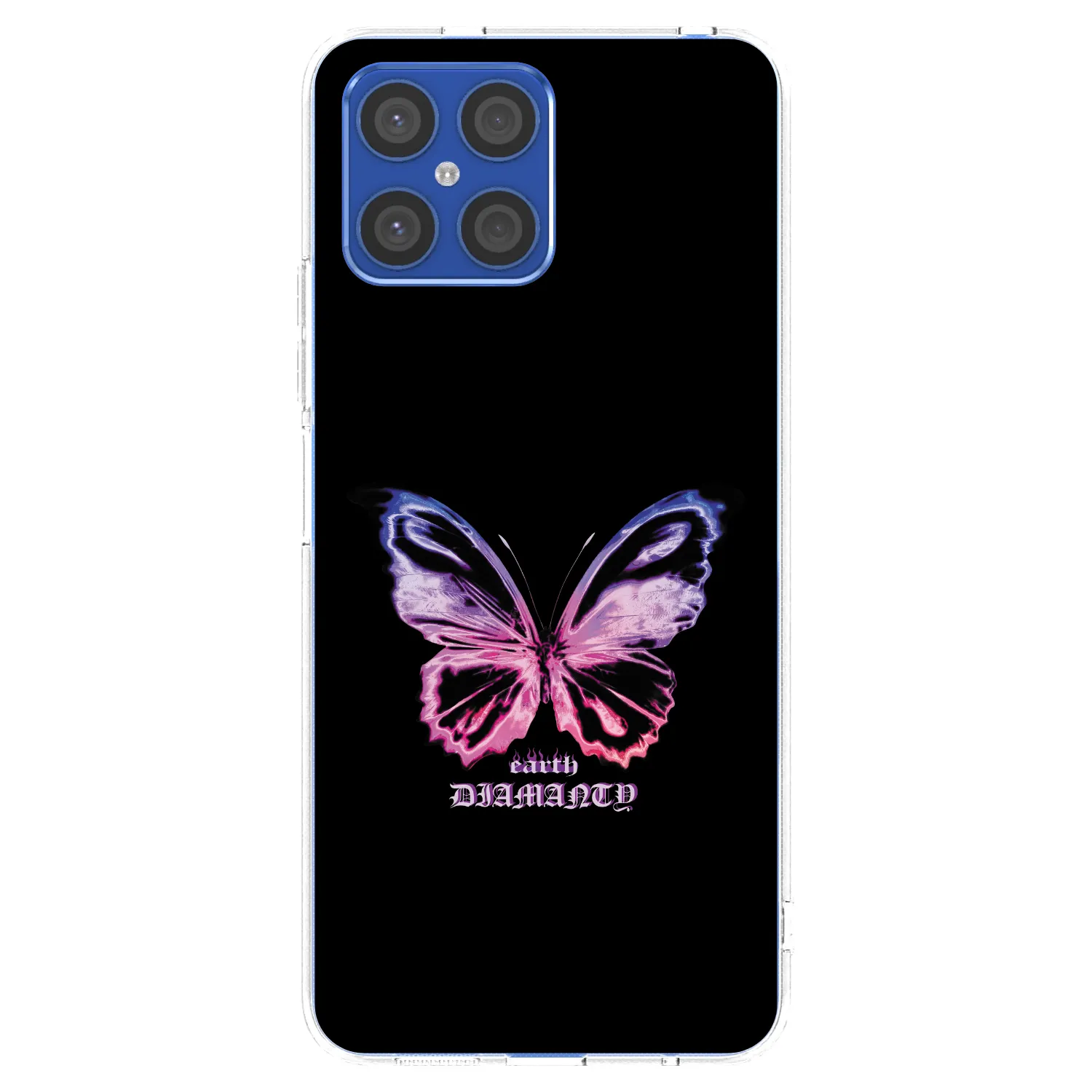 Picasee silikonowe przeźroczyste etui na Honor X8 4G - Diamanty Purple