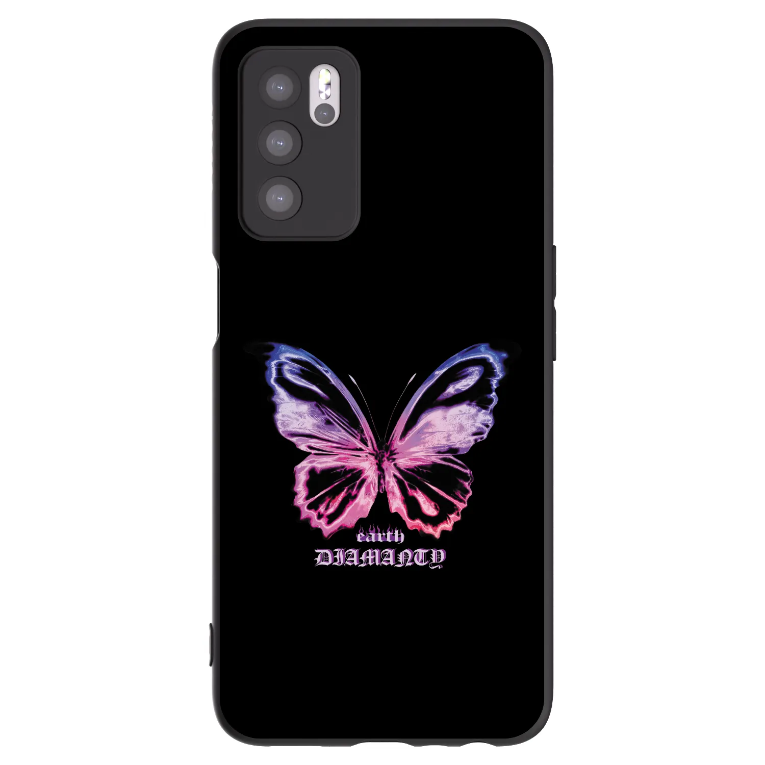 Picasee silikonowe czarne etui na OPPO A16s - Diamanty Purple