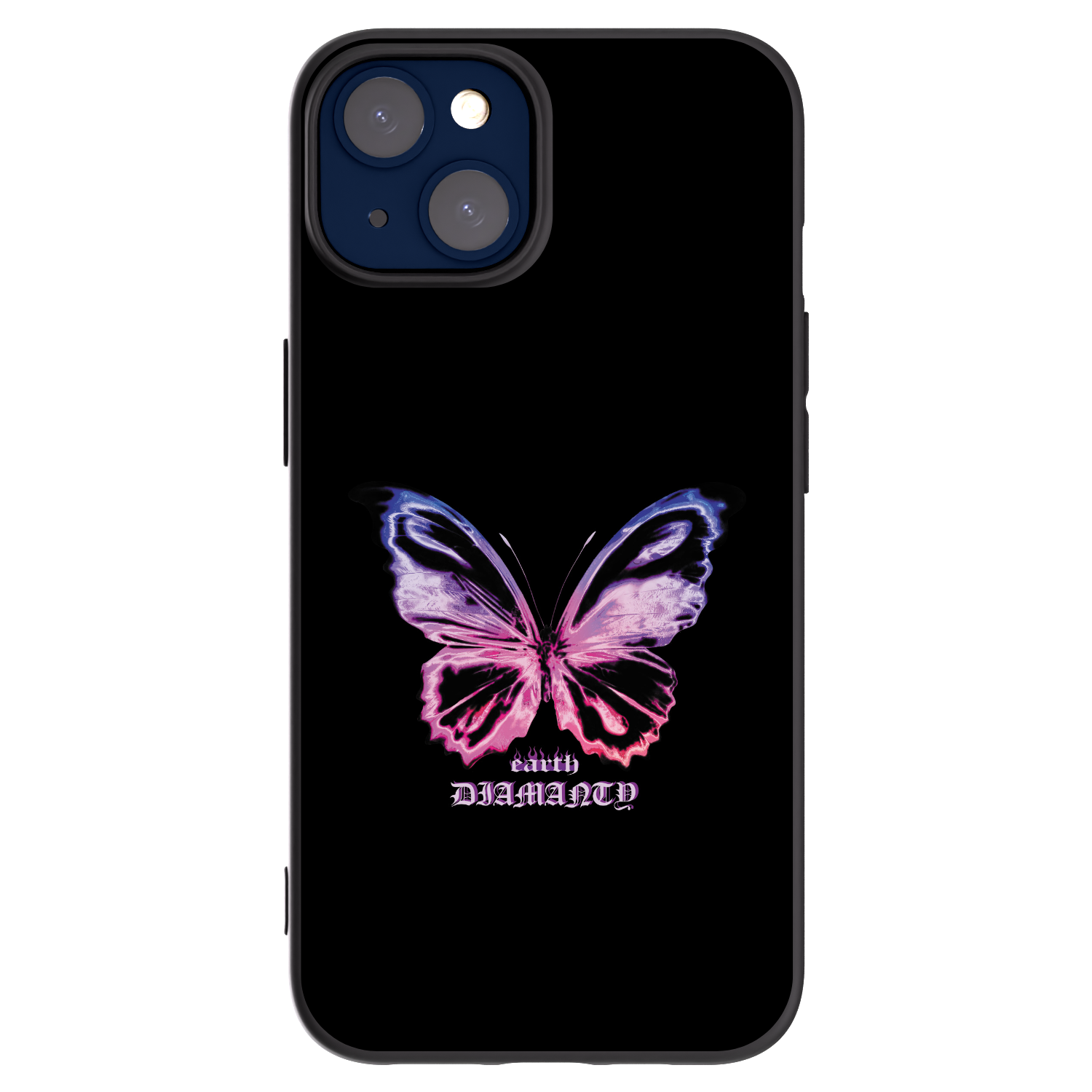 Picasee silikonowe czarne etui na Apple iPhone 14 - Diamanty Purple