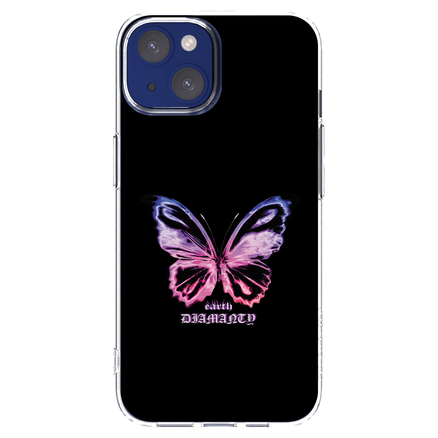 Picasee silikonowe przeźroczyste etui na Apple iPhone 14 - Diamanty Purple