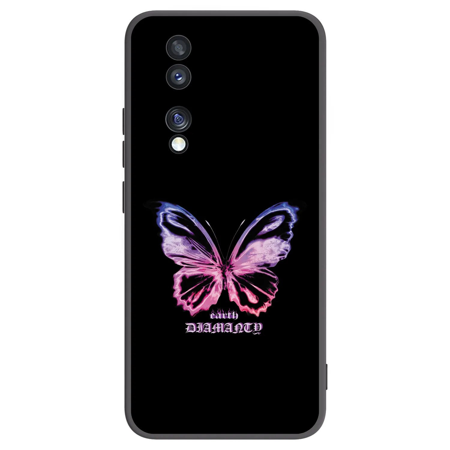 Picasee silikonowe czarne etui na Honor 70 - Diamanty Purple