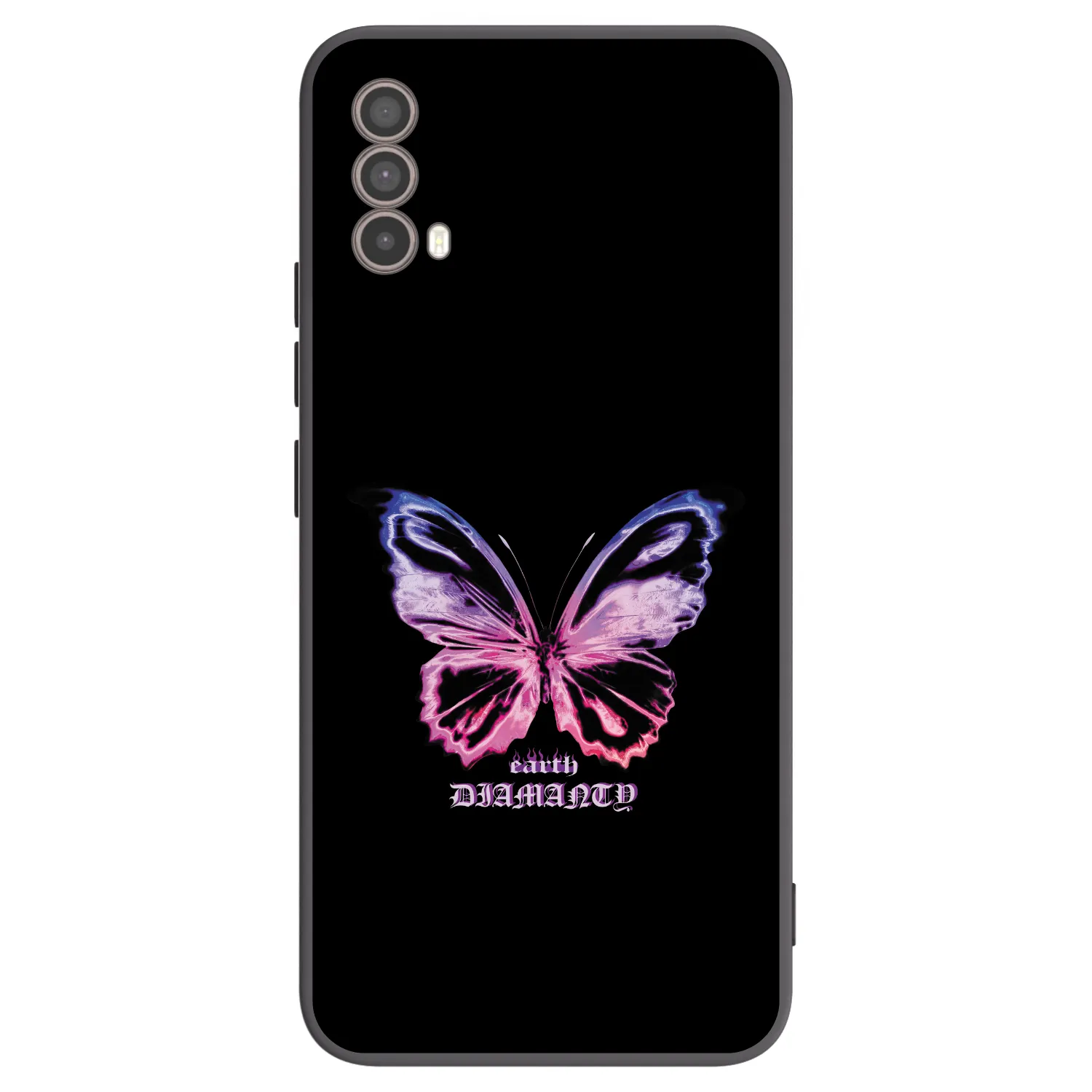 Picasee silikonowe czarne etui na Motorola Moto E40 - Diamanty Purple
