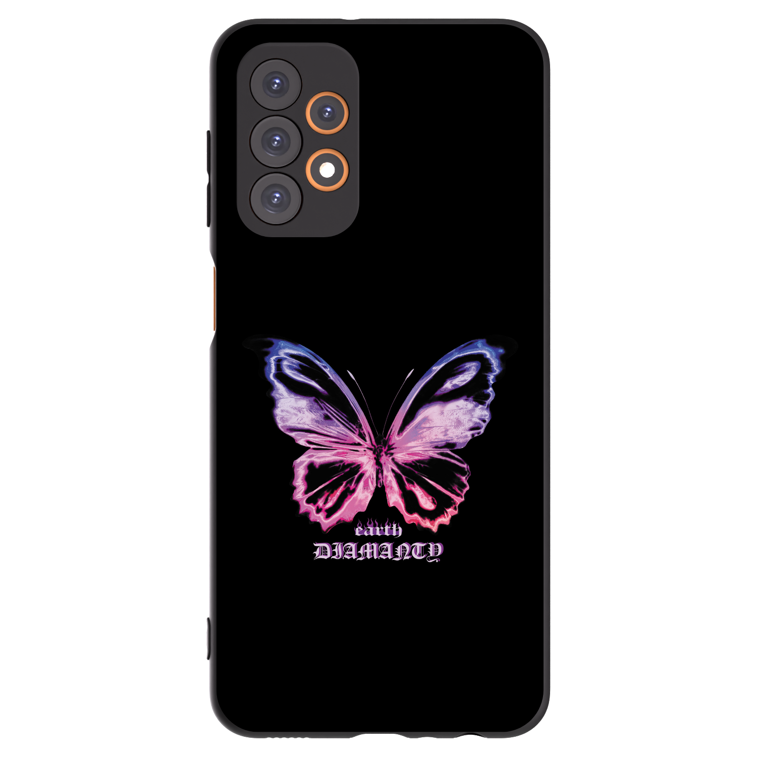 Picasee silikonowe czarne etui na Samsung Galaxy A23 A235F 4G - Diamanty Purple