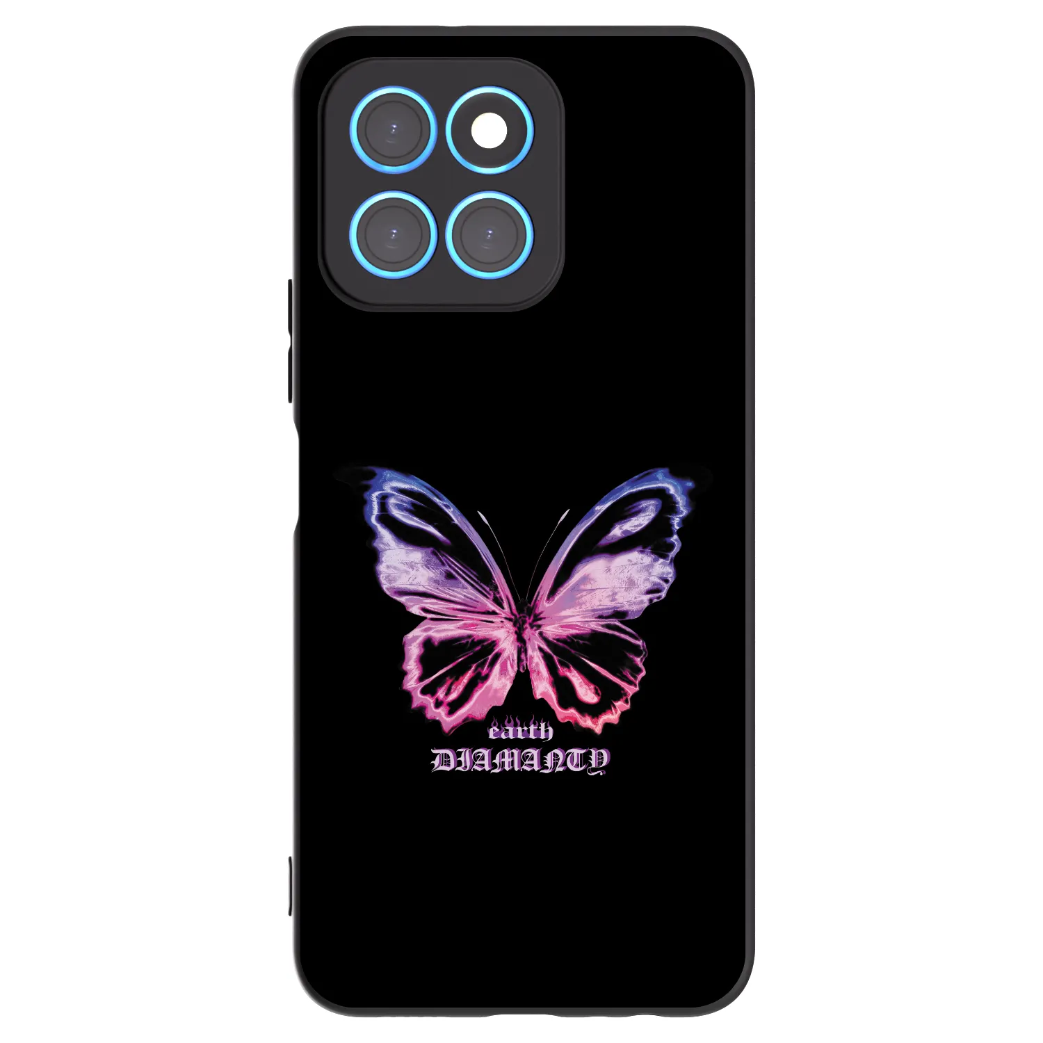 Picasee silikonowe czarne etui na Honor X8 5G - Diamanty Purple