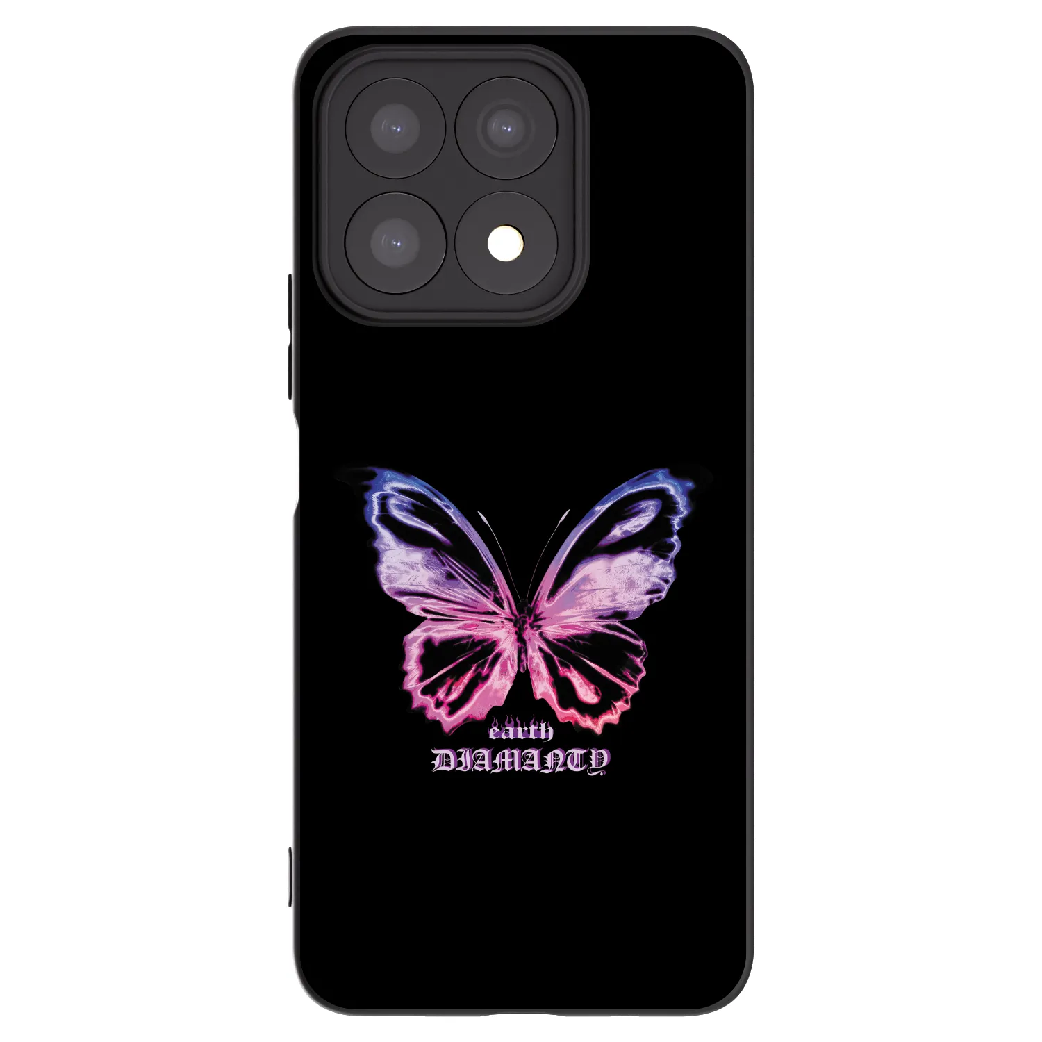 Picasee silikonowe czarne etui na Honor X8a - Diamanty Purple