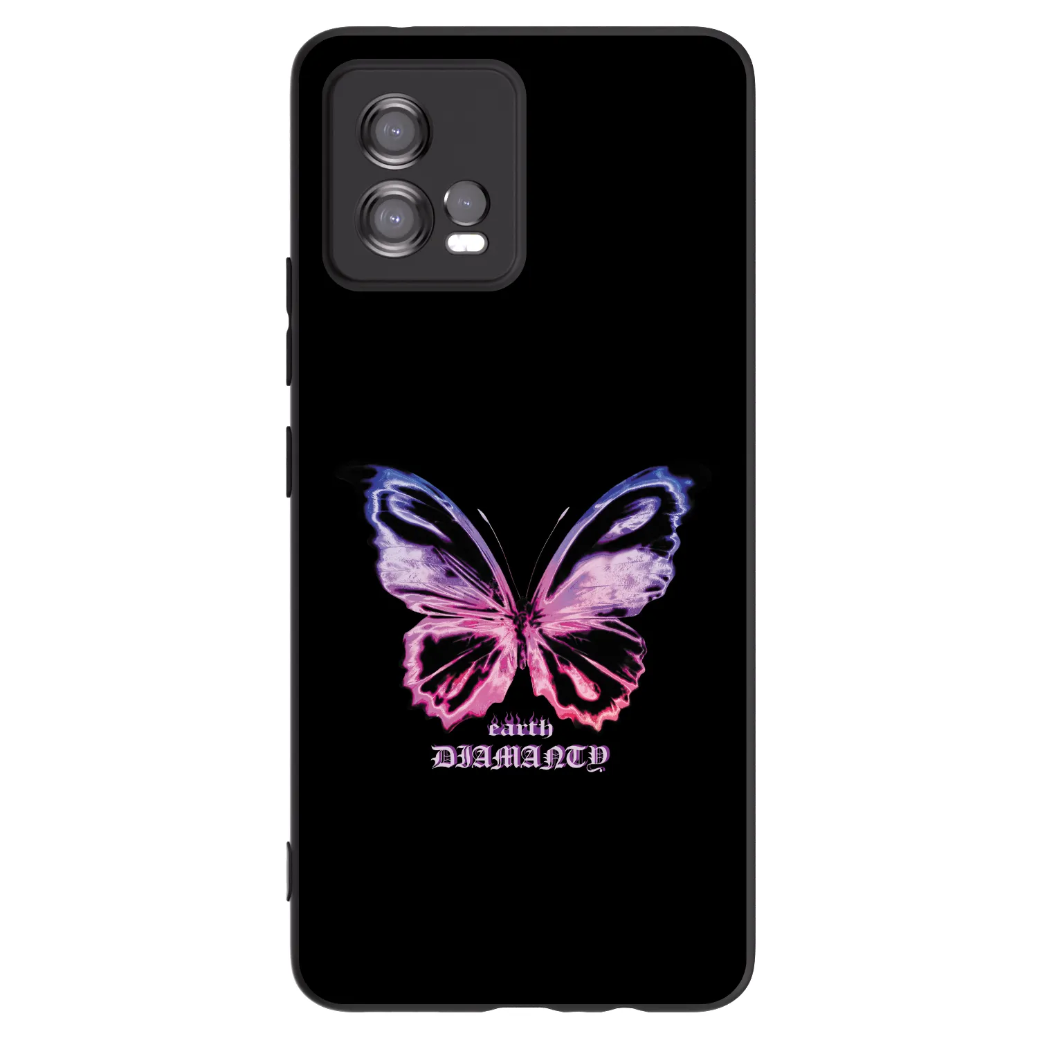 Picasee silikonowe czarne etui na Motorola Moto G72 - Diamanty Purple