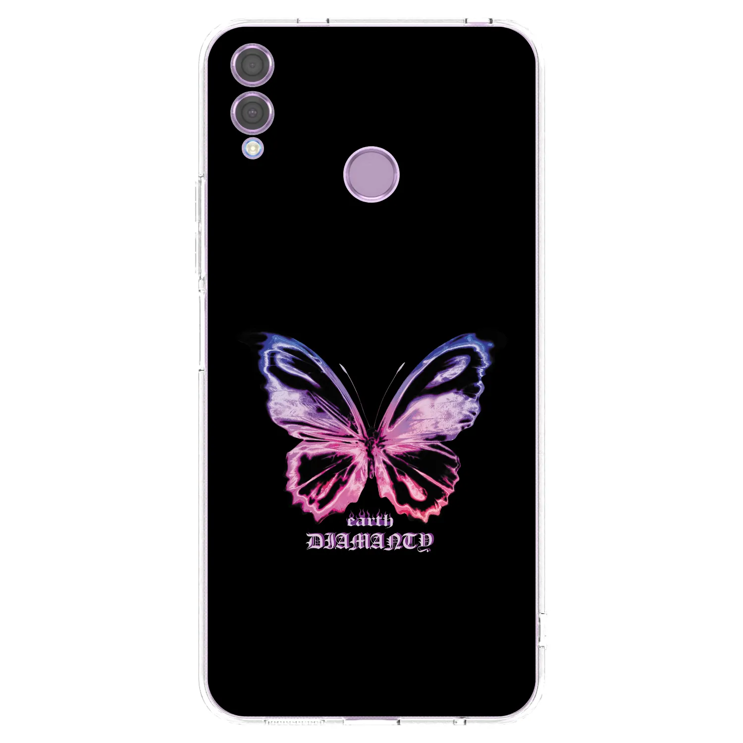 Picasee silikonowe przeźroczyste etui na Honor 8X - Diamanty Purple