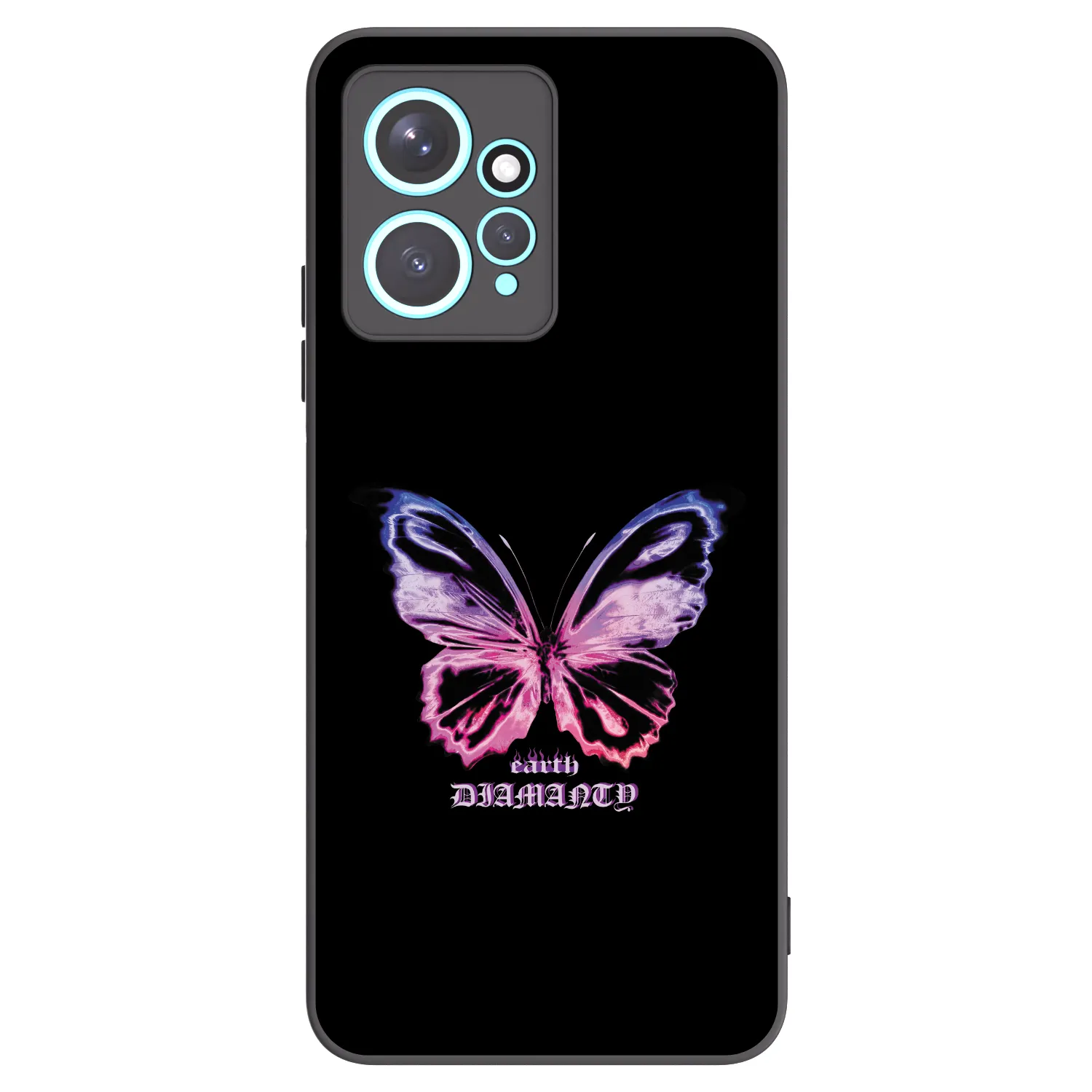 Picasee silikonowe czarne etui na Xiaomi Redmi Note 12 4G - Diamanty Purple