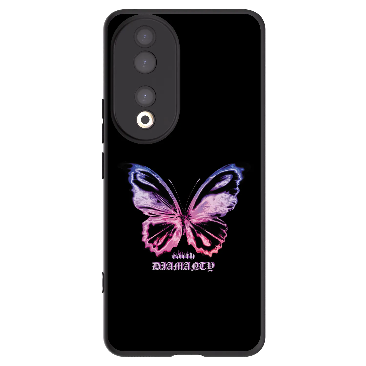 Picasee silikonowe czarne etui na Honor 90 5G - Diamanty Purple