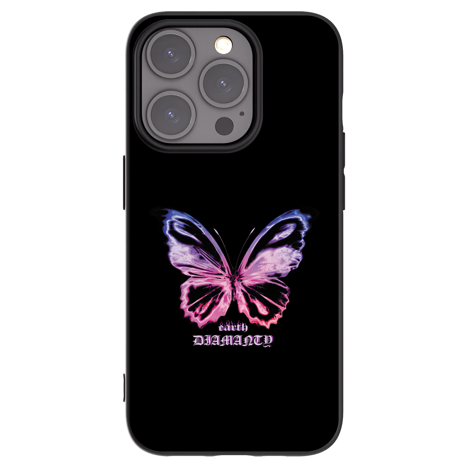 Picasee silikonowe czarne etui na Apple iPhone 15 Pro - Diamanty Purple