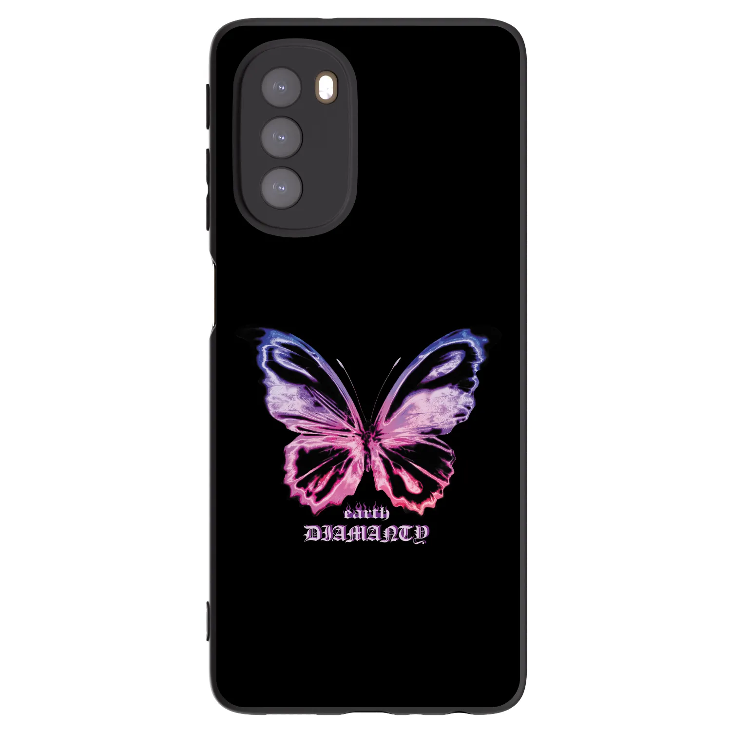 Picasee silikonowe czarne etui na Motorola Moto G51 - Diamanty Purple
