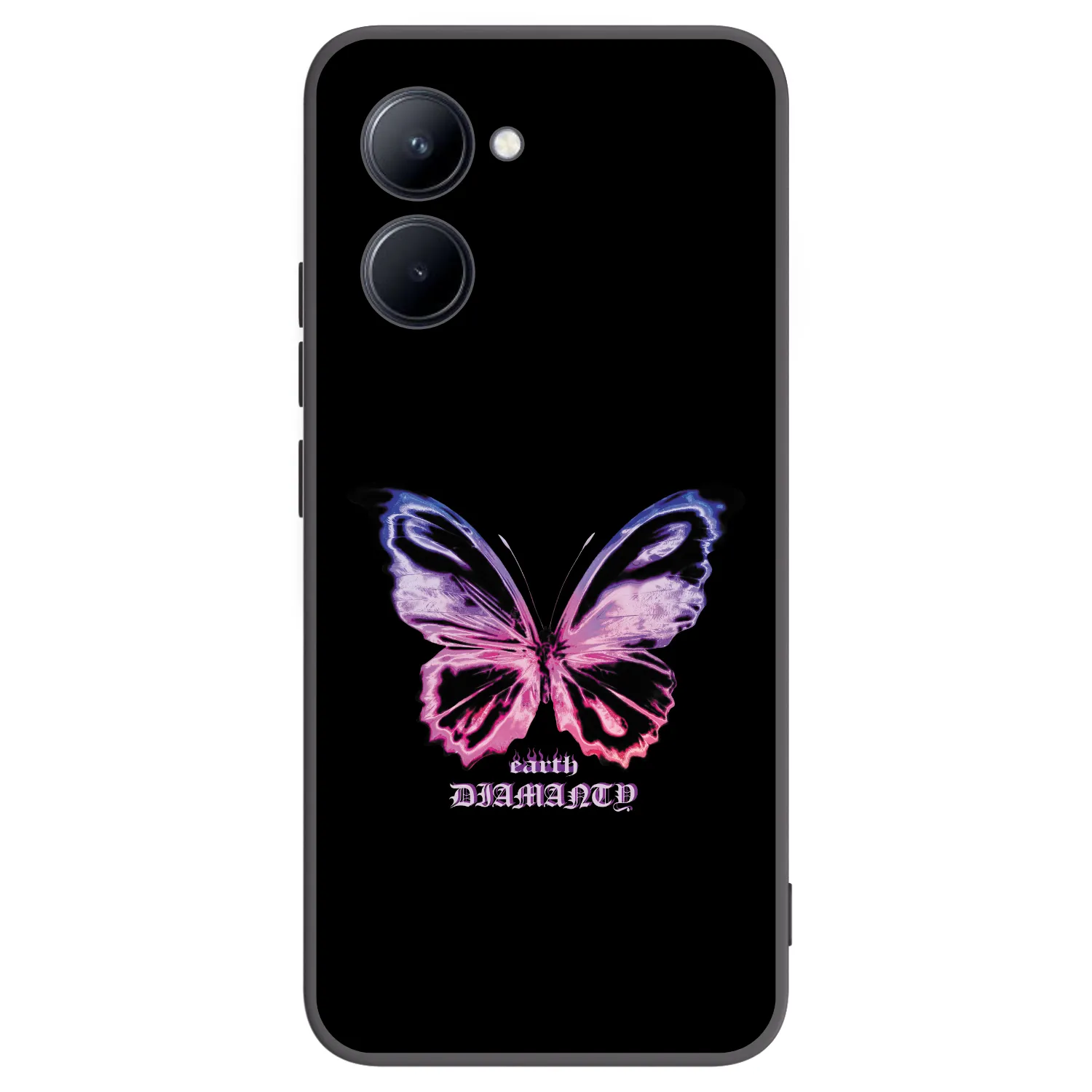Picasee silikonowe czarne etui na Realme C33 (2023) - Diamanty Purple