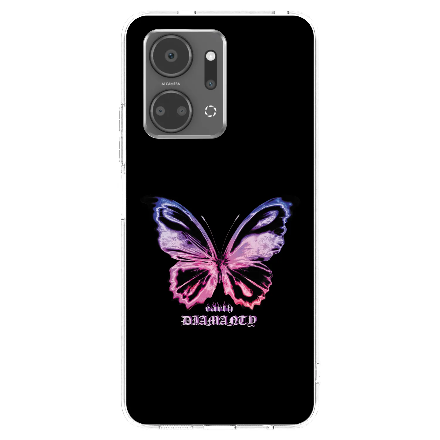 Picasee silikonowe przeźroczyste etui na Honor X7a - Diamanty Purple