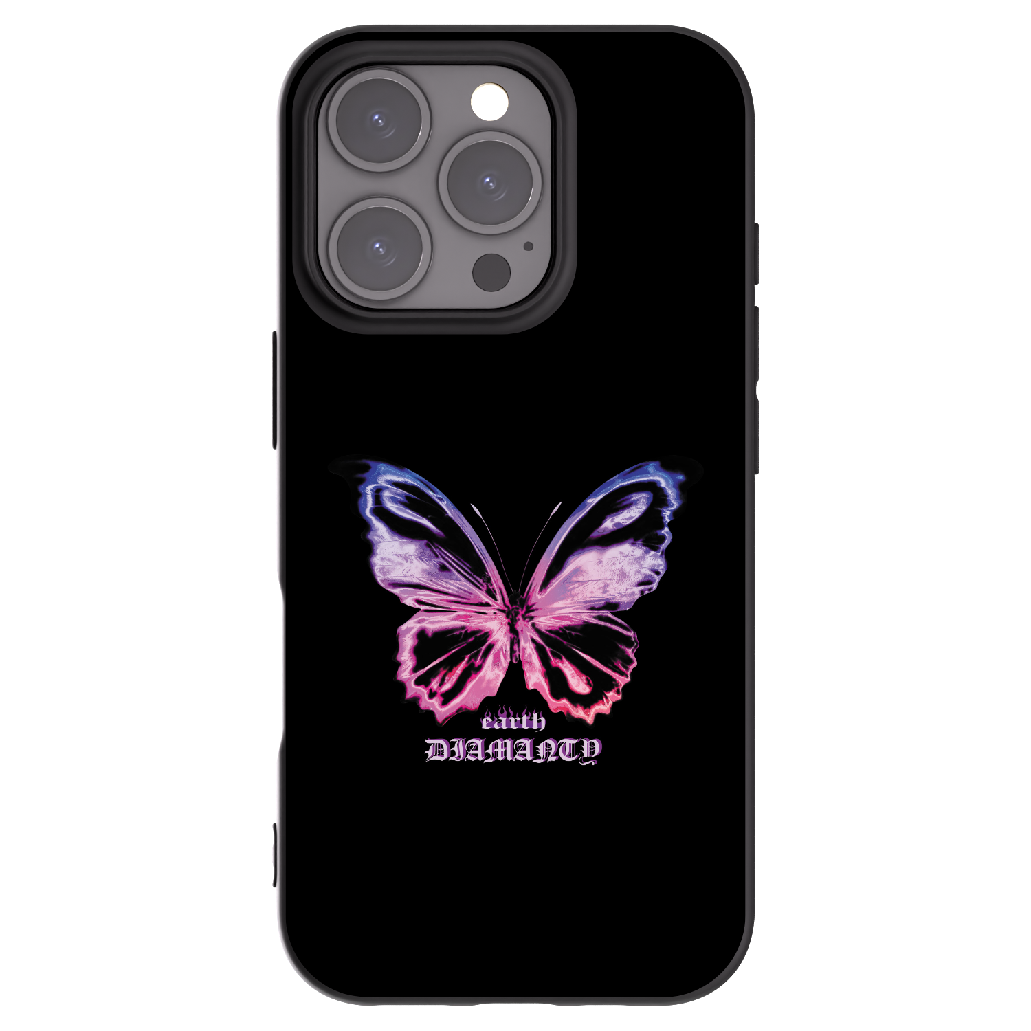 Picasee silikonowe czarne etui na Apple iPhone 16 Pro - Diamanty Purple