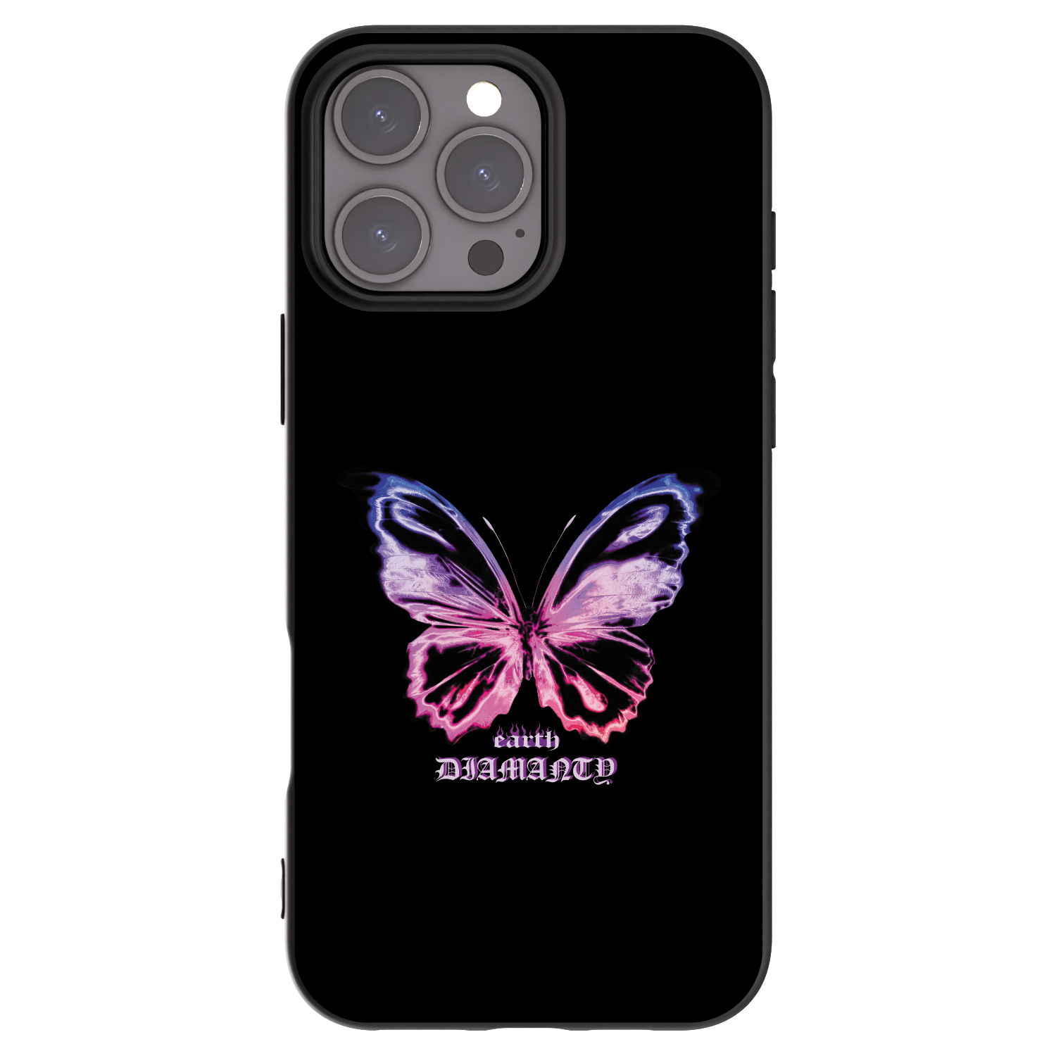 Picasee silikonowe czarne etui na Apple iPhone 16 Pro Max - Diamanty Purple