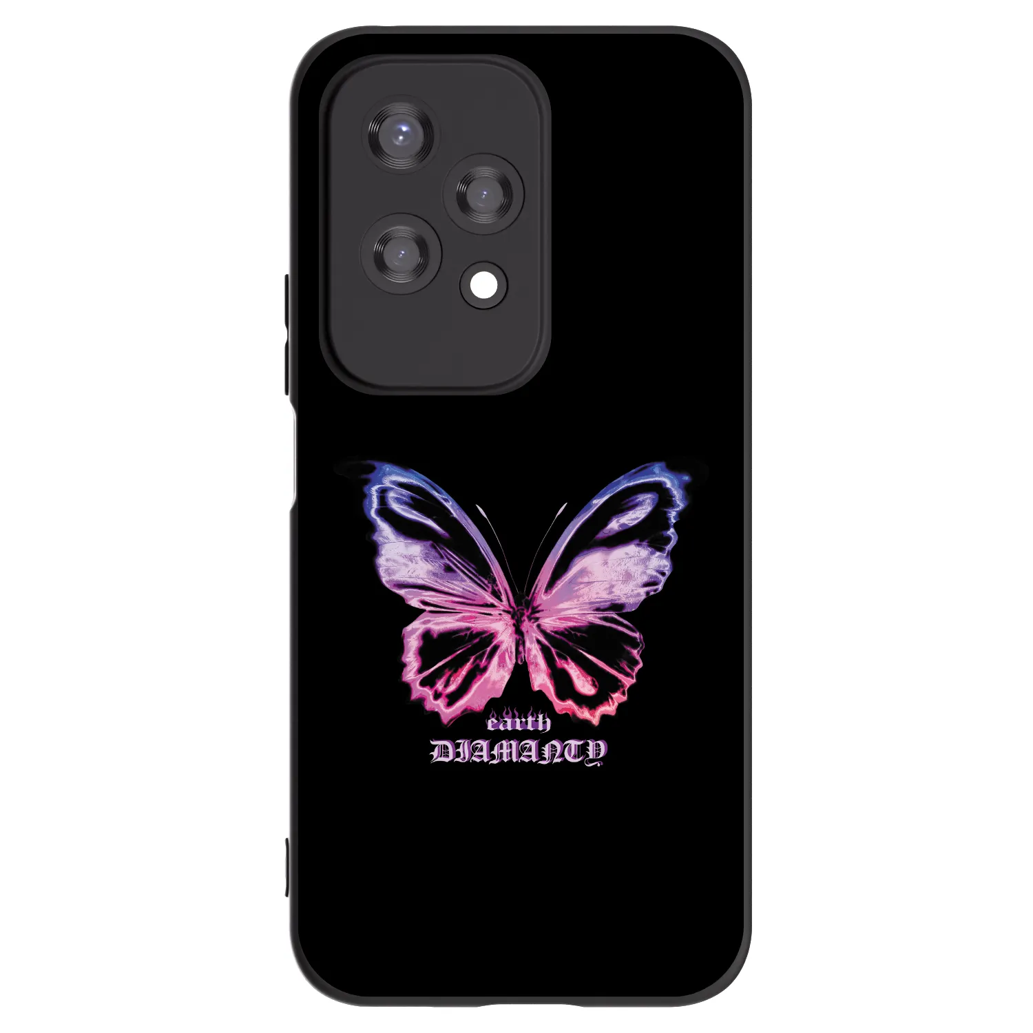 Picasee silikonowe czarne etui na Honor 200 Lite - Diamanty Purple