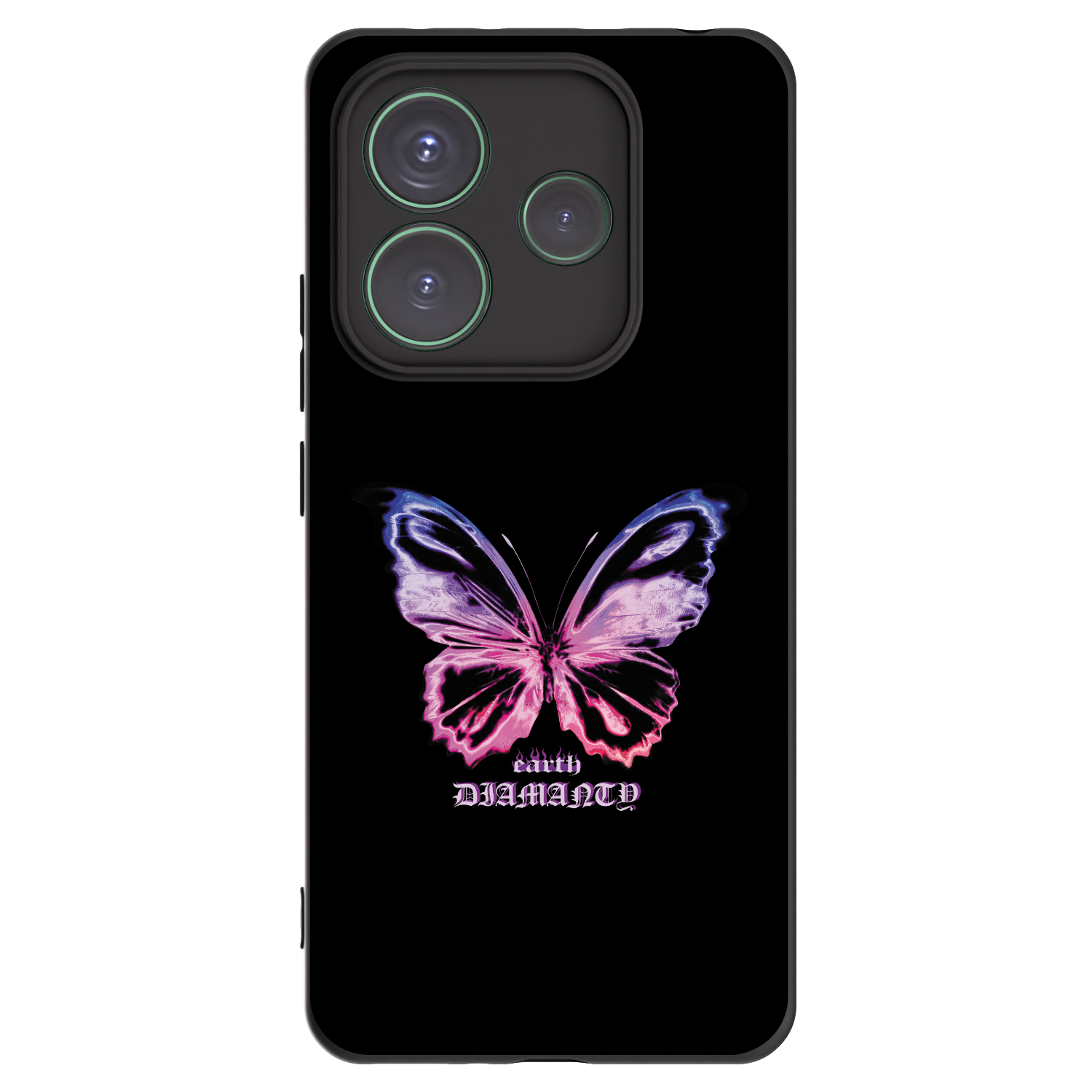Picasee silikonowe czarne etui na Xiaomi Redmi Note 14 5G - Diamanty Purple