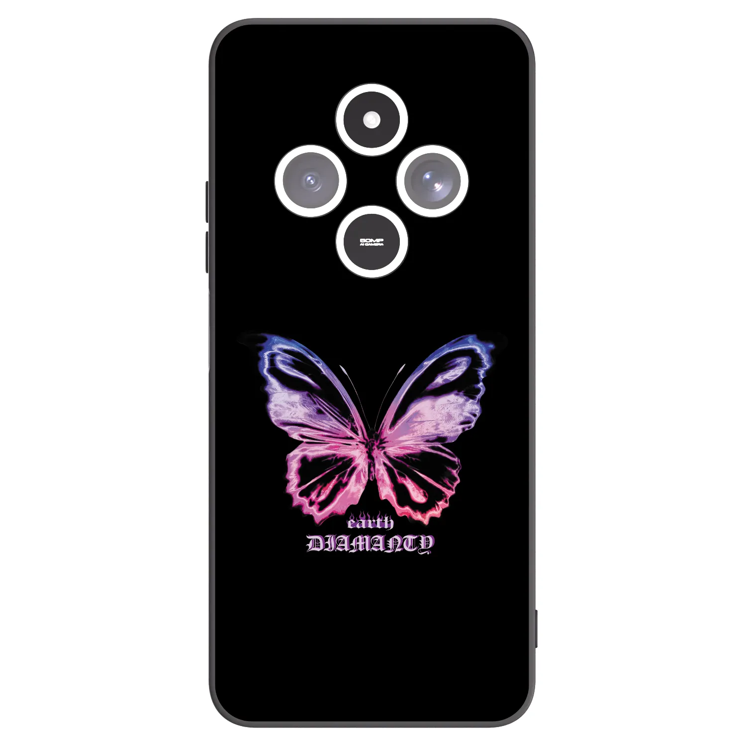 Picasee silikonowe czarne etui na Xiaomi Redmi 14C - Diamanty Purple