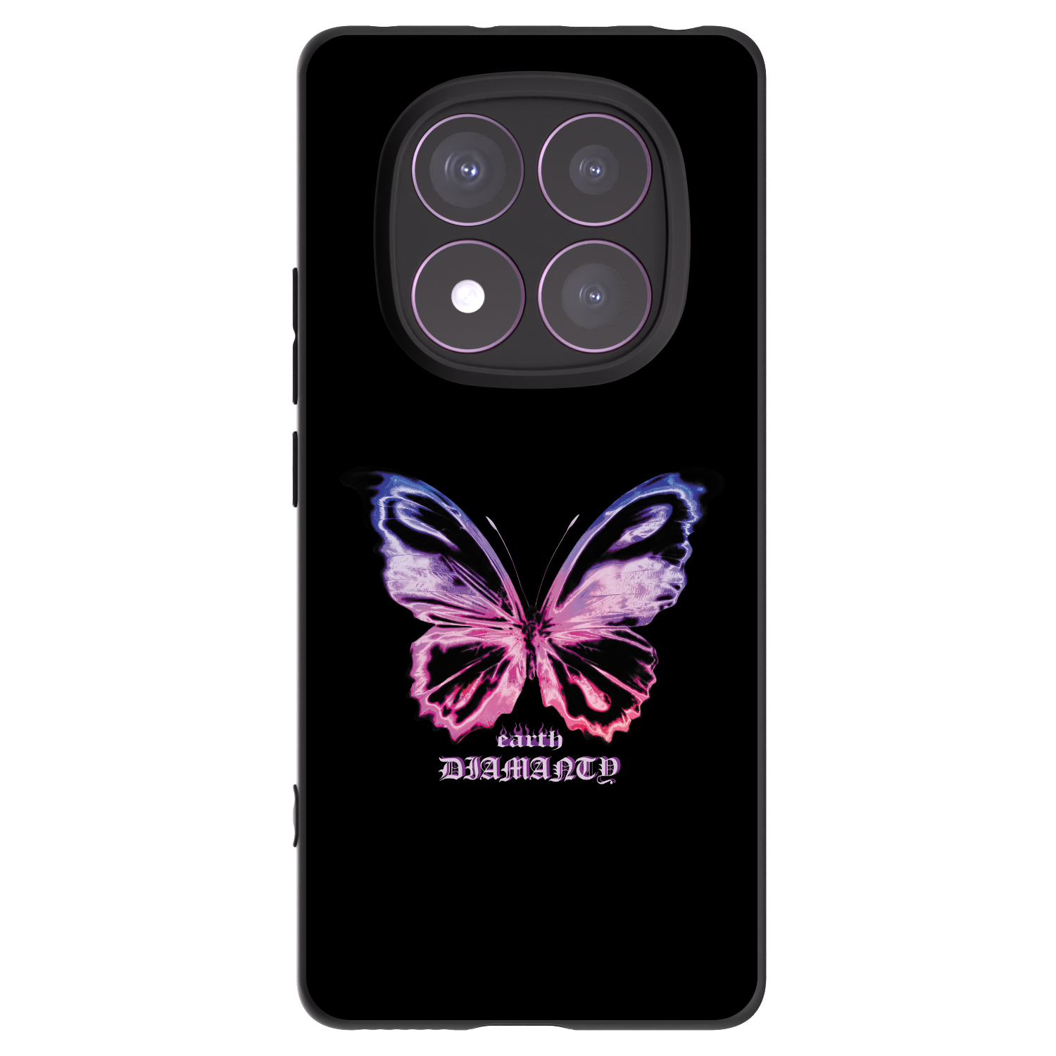 Picasee silikonowe czarne etui na Xiaomi Redmi Note 14 Pro 4G - Diamanty Purple