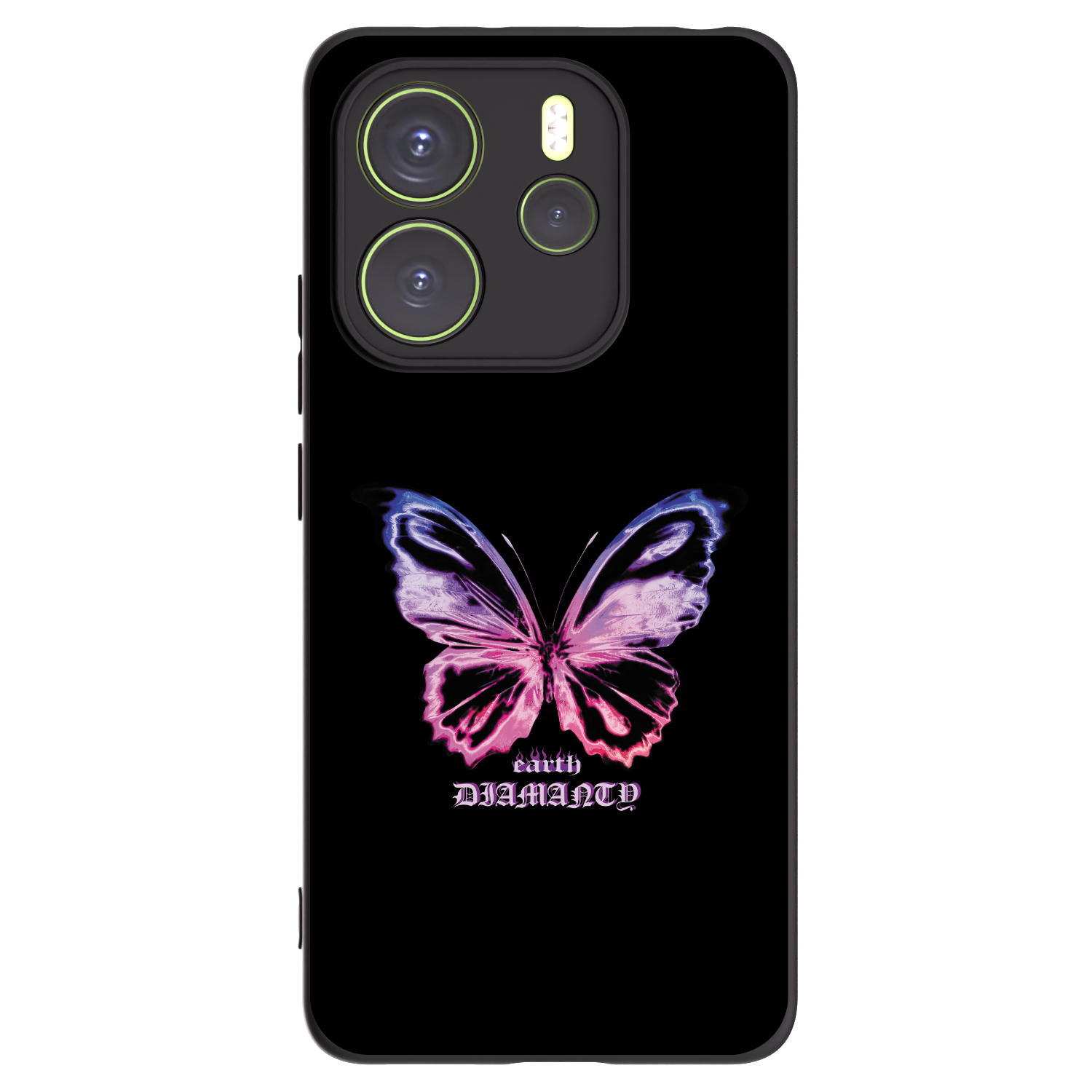 Picasee silikonowe czarne etui na Xiaomi Redmi Note 14 4G - Diamanty Purple