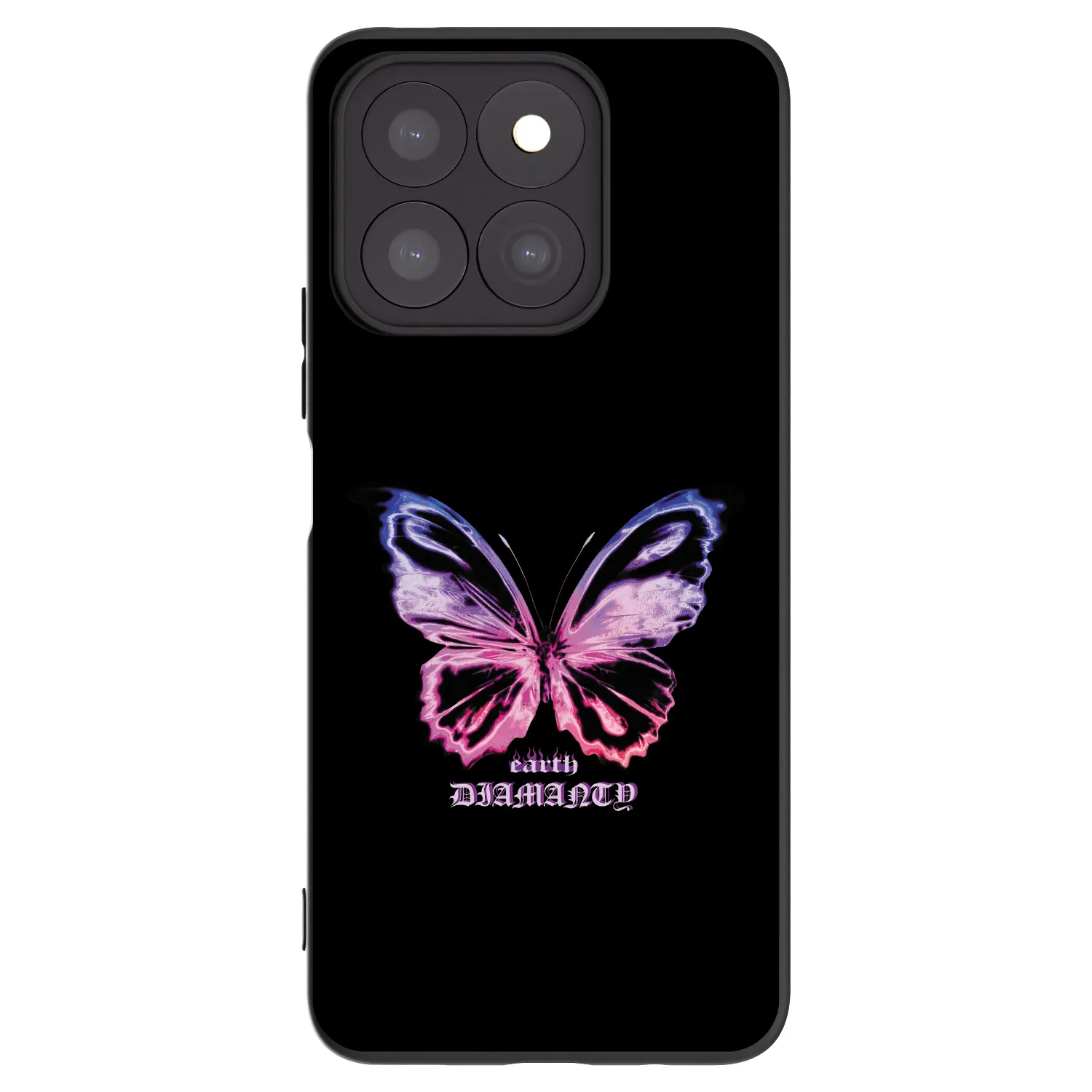 Picasee silikonowe czarne etui na Honor X8c - Diamanty Purple