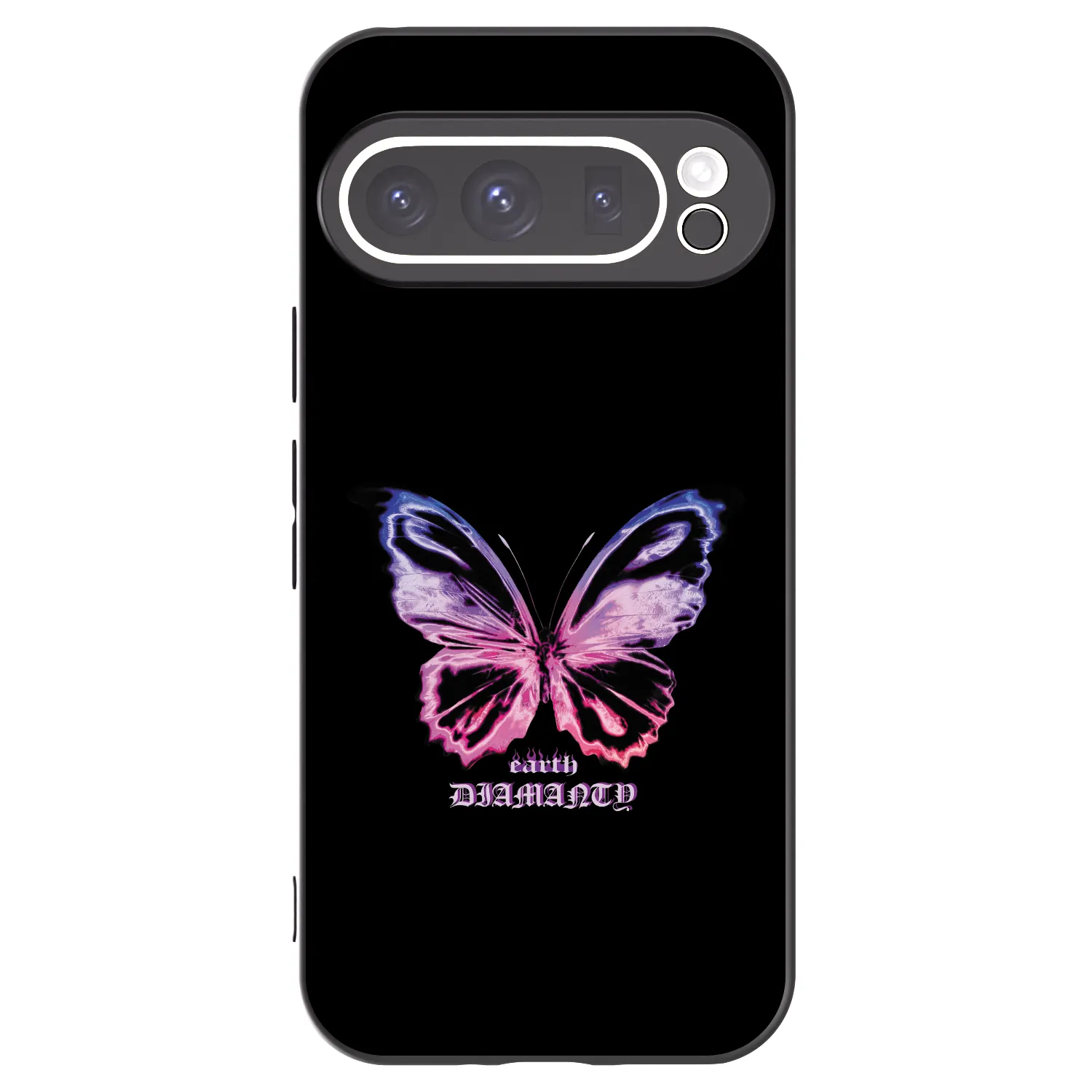 Picasee silikonowe czarne etui na Google Pixel 9 Pro - Diamanty Purple