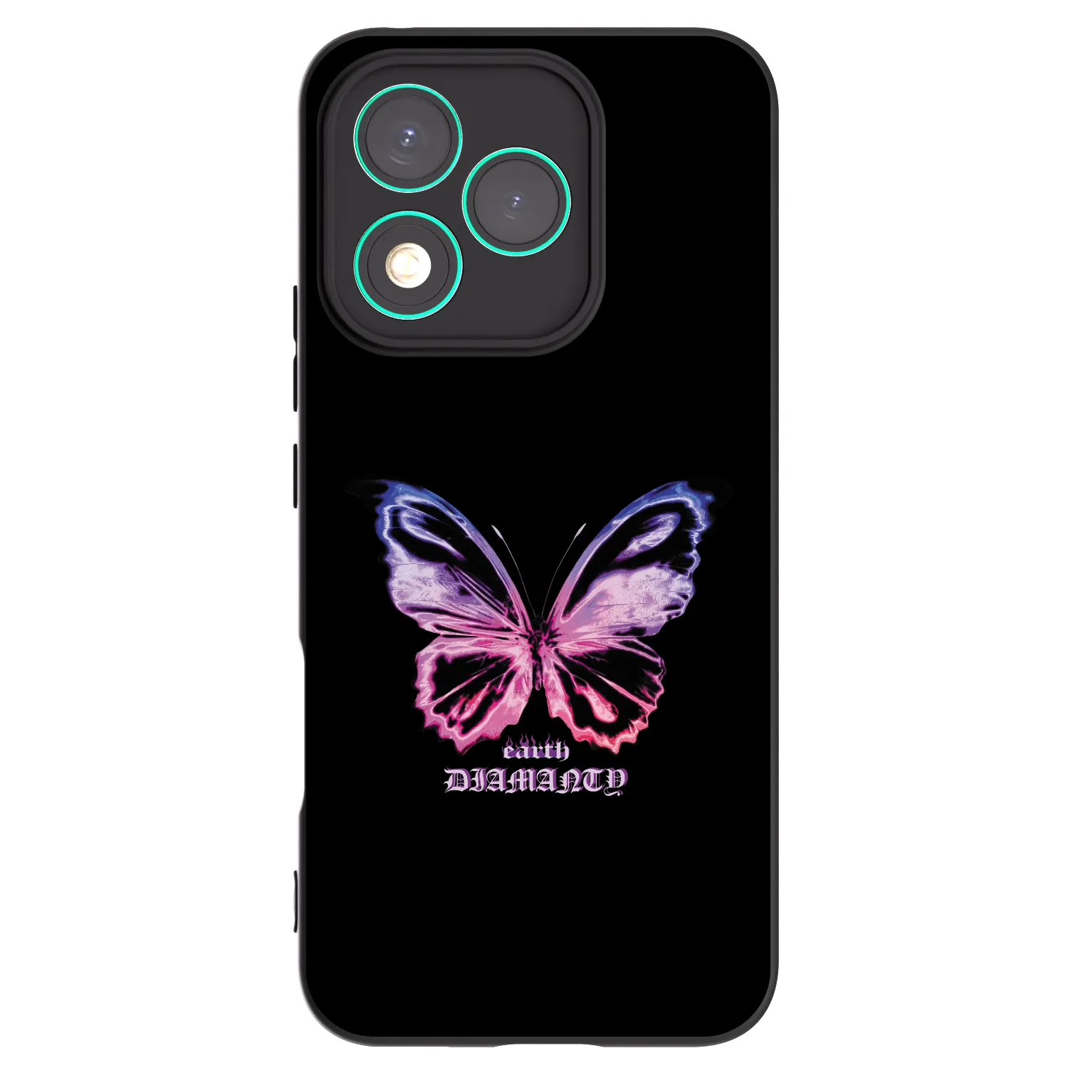 Picasee silikonowe czarne etui na Honor 400 Lite 5G - Diamanty Purple