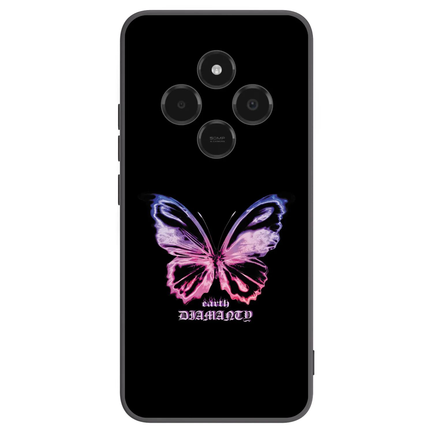 Picasee silikonowe czarne etui na Xiaomi Poco C75 - Diamanty Purple