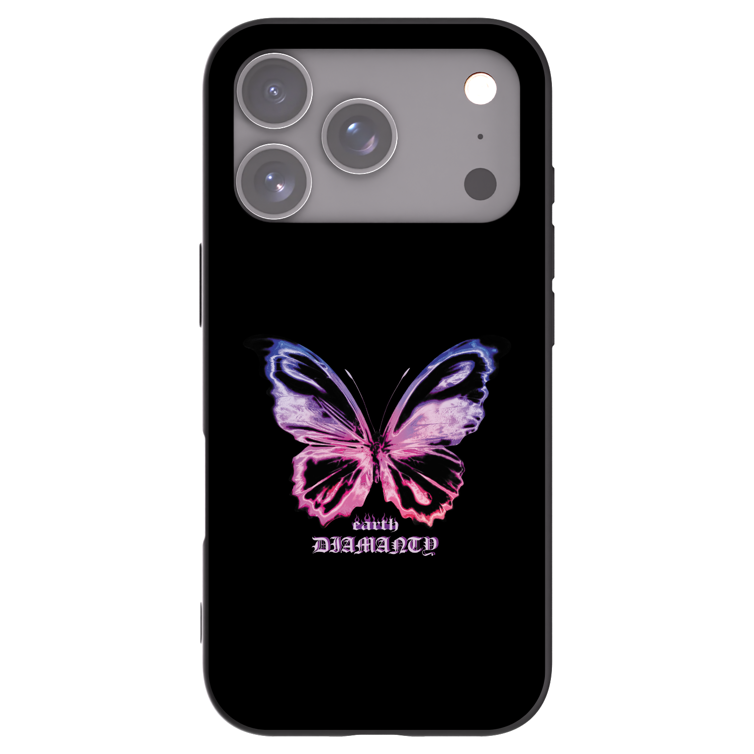 Picasee silikonowe czarne etui na Apple iPhone 17 Pro - Diamanty Purple