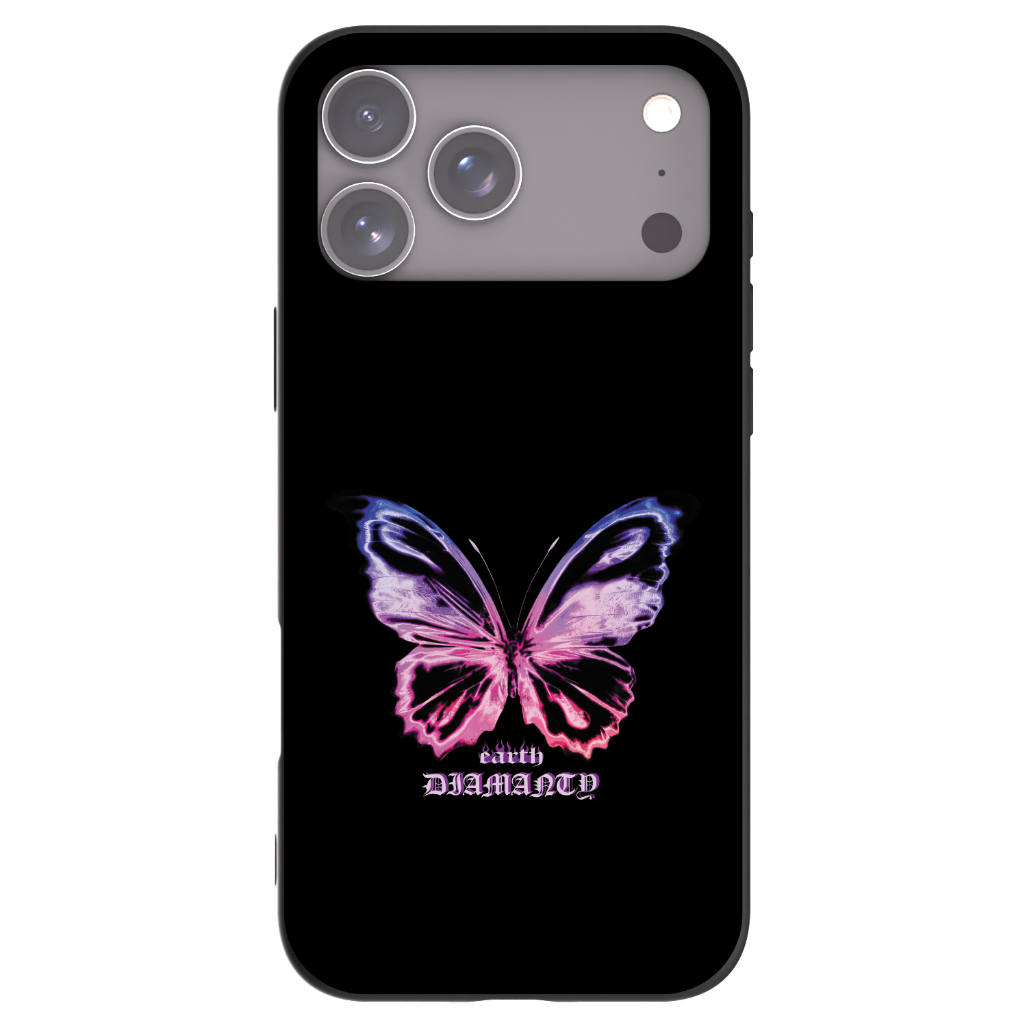 Picasee silikonowe czarne etui na Apple iPhone 17 Pro Max - Diamanty Purple