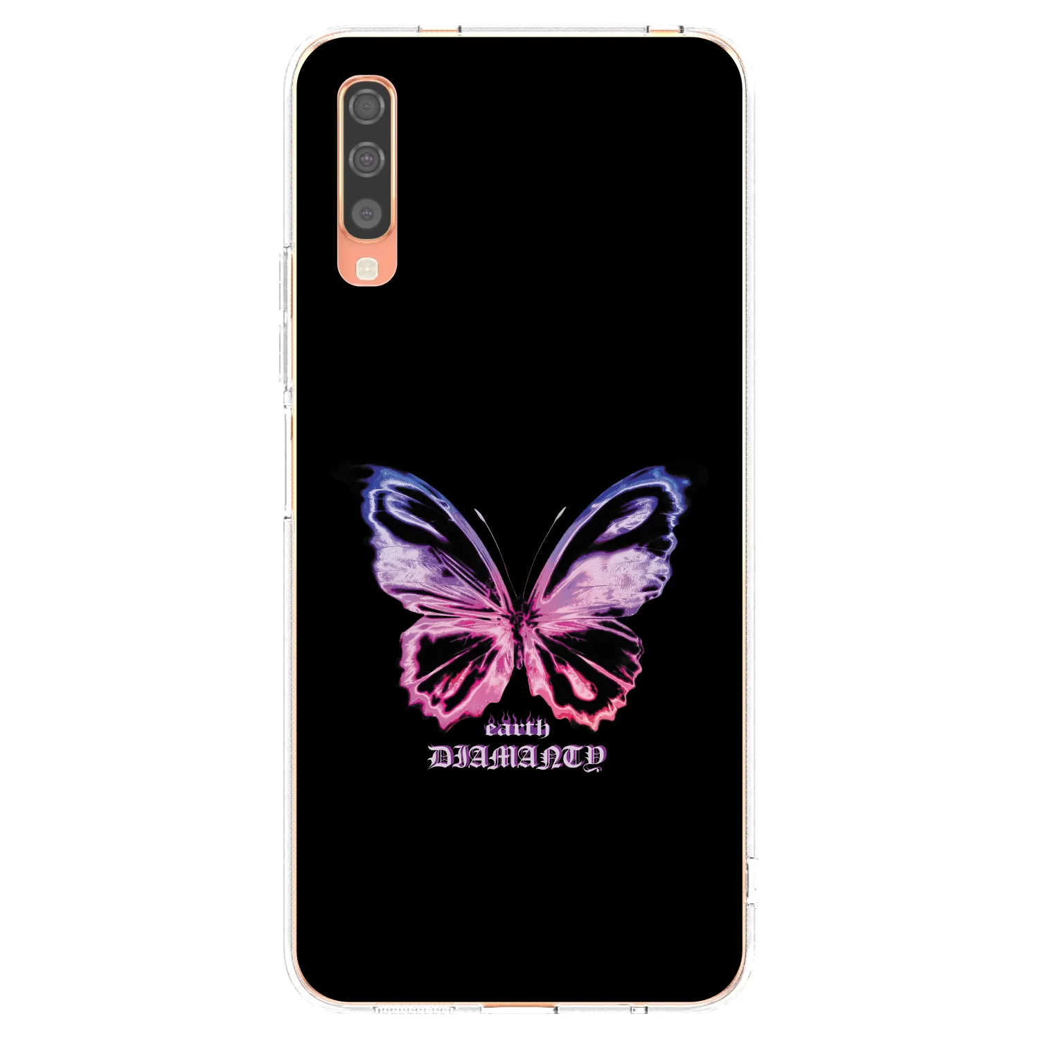 Picasee silikonowe przeźroczyste etui na Samsung Galaxy A70 A705F - Diamanty Purple