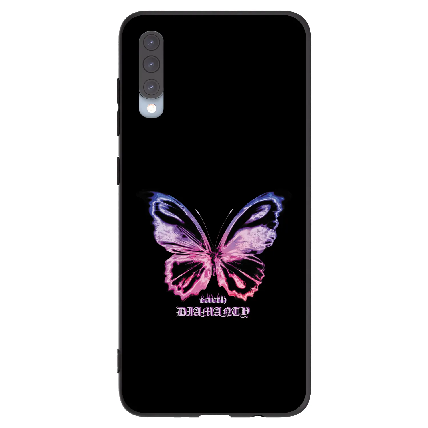 Picasee silikonowe czarne etui na Samsung Galaxy A70 A705F - Diamanty Purple