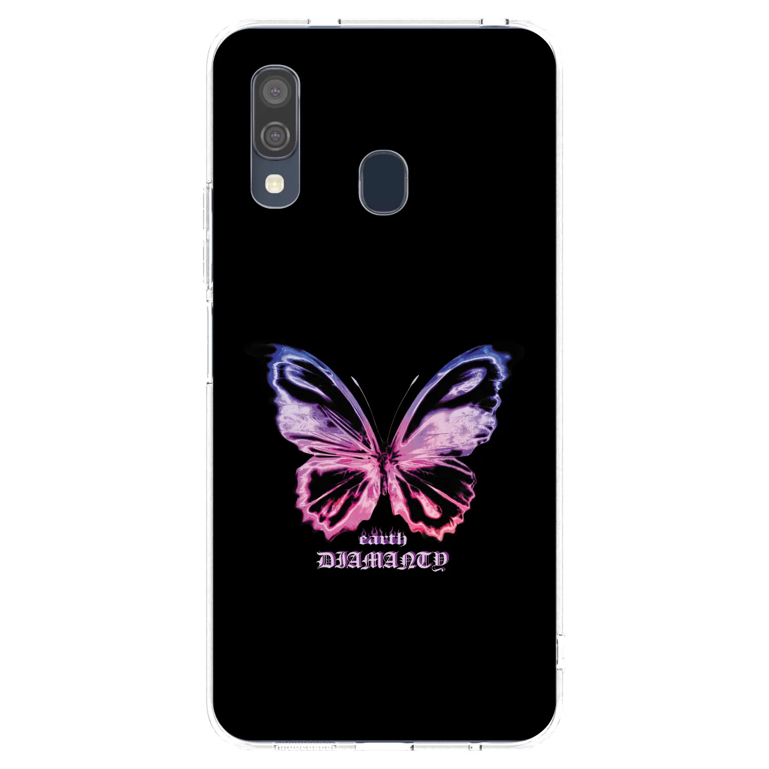 Picasee silikonowe przeźroczyste etui na Samsung Galaxy A40 A405F - Diamanty Purple