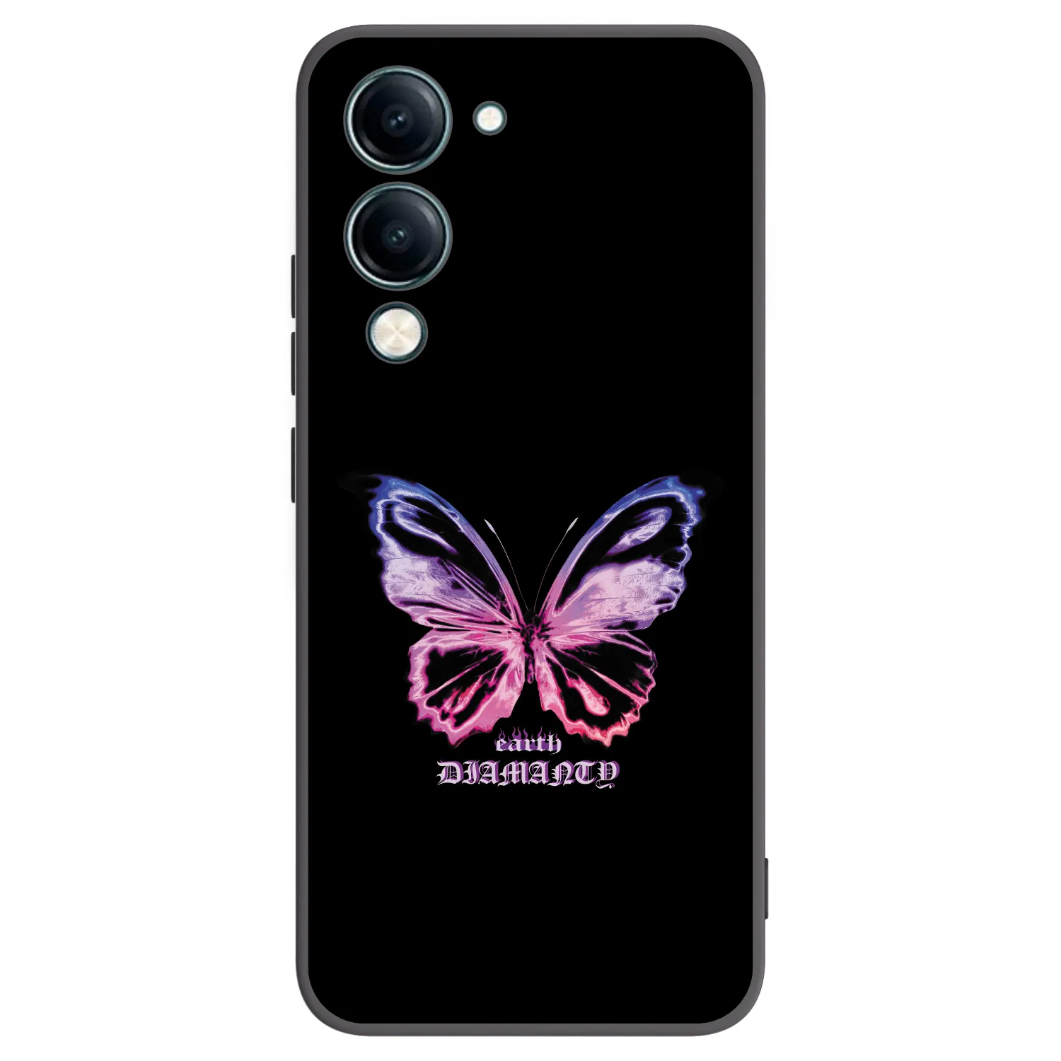 Picasee silikonowe czarne etui na Vivo Y29s 5G - Diamanty Purple