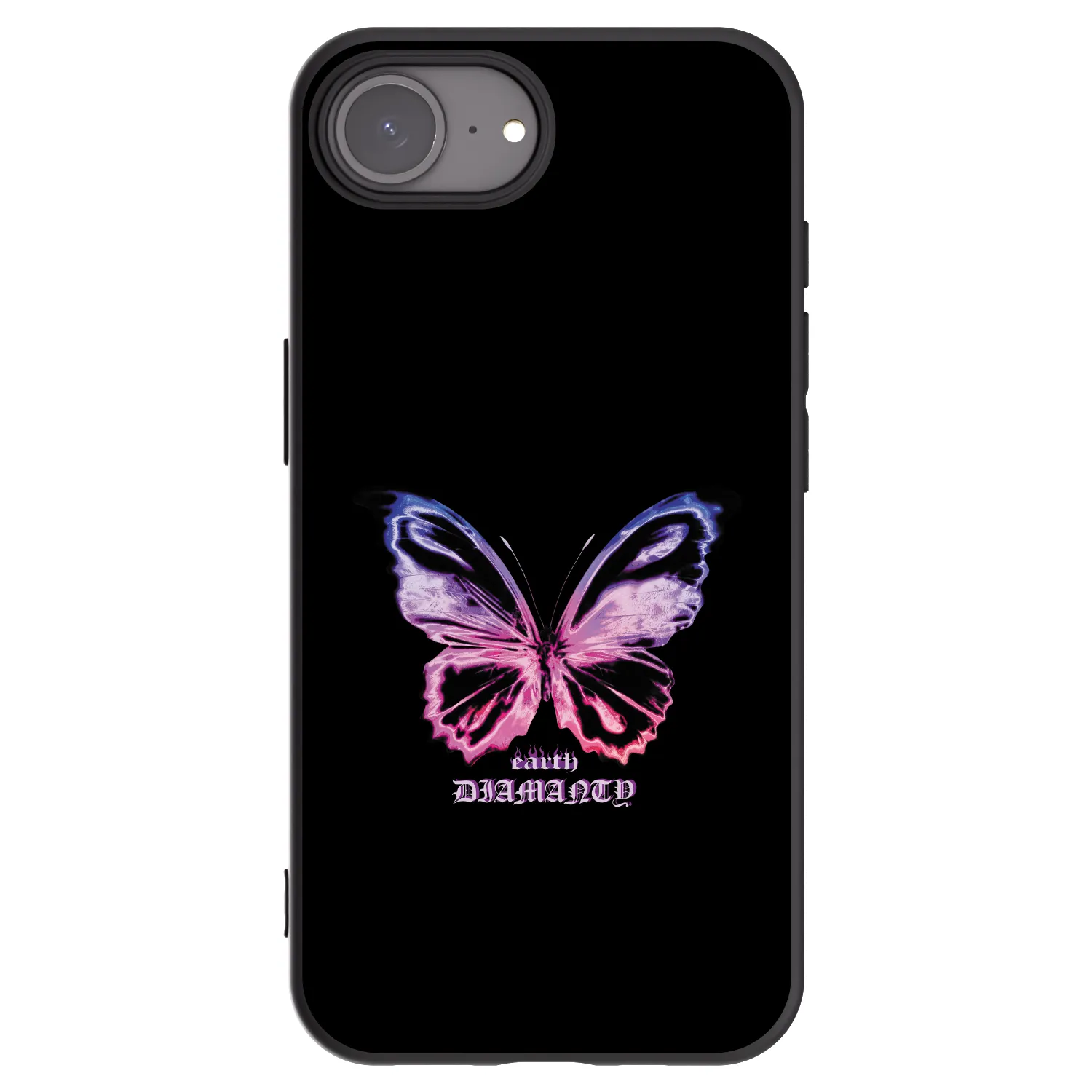 Picasee silikonowe czarne etui na Apple iPhone 17e - Diamanty Purple