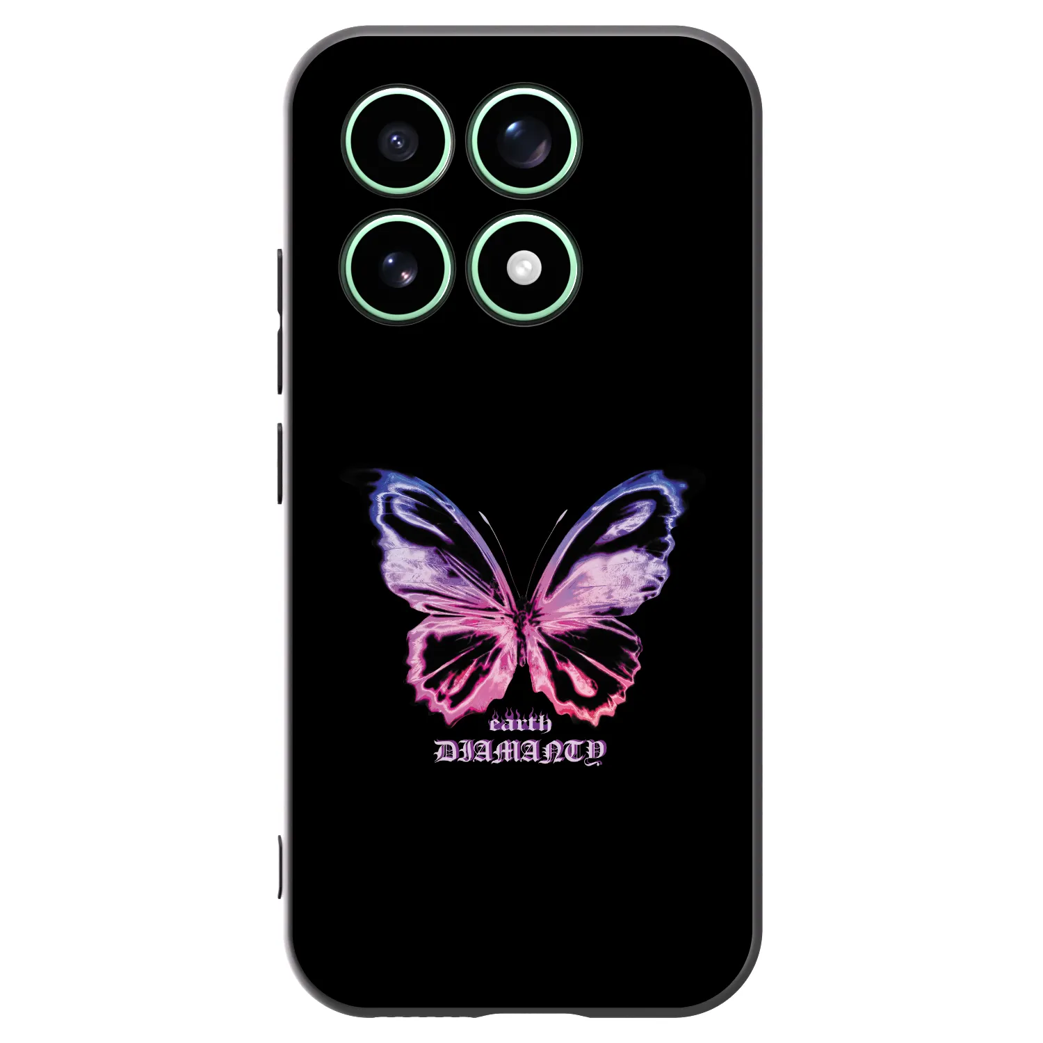 Picasee silikonowe czarne etui na Xiaomi 17 - Diamanty Purple