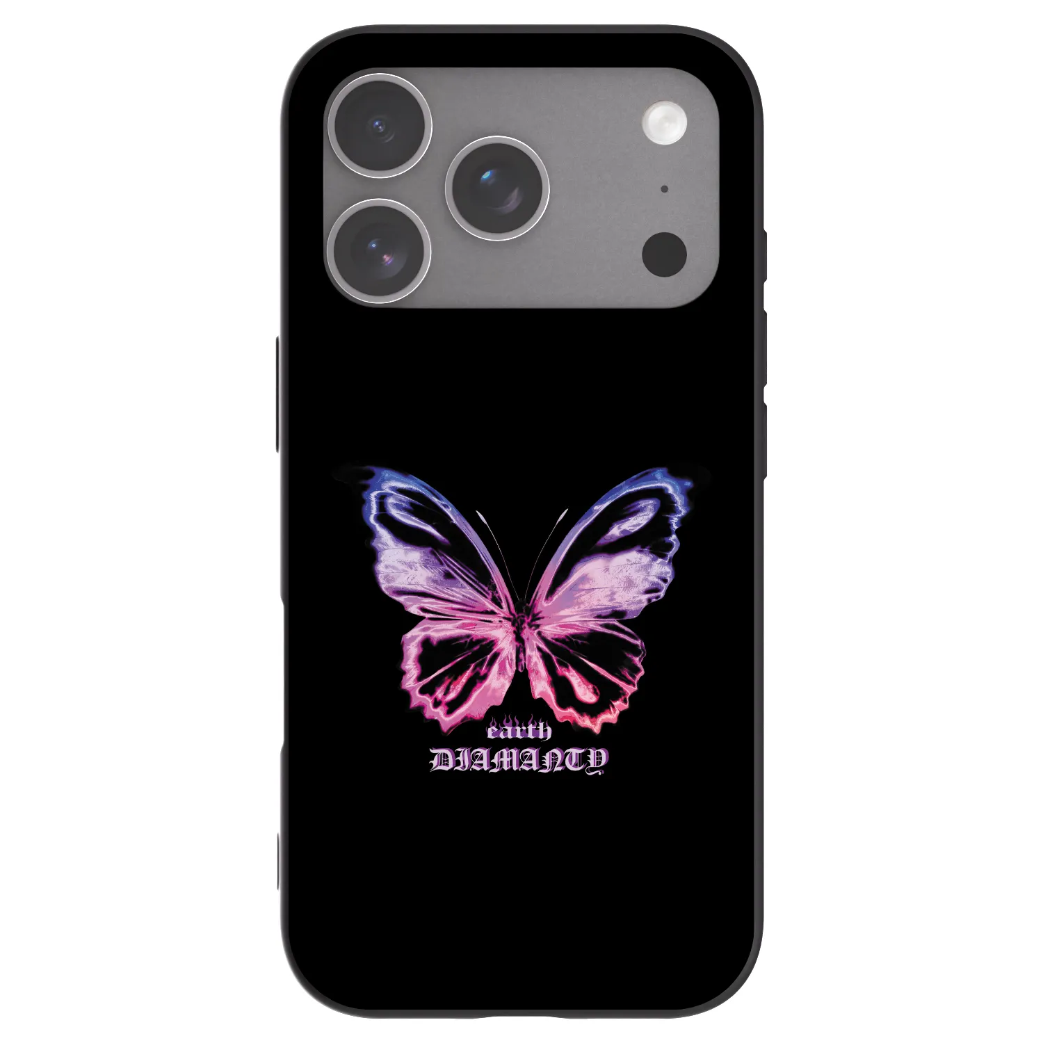 Picasee silikonowe czarne etui na Apple iPhone 18 Pro - Diamanty Purple