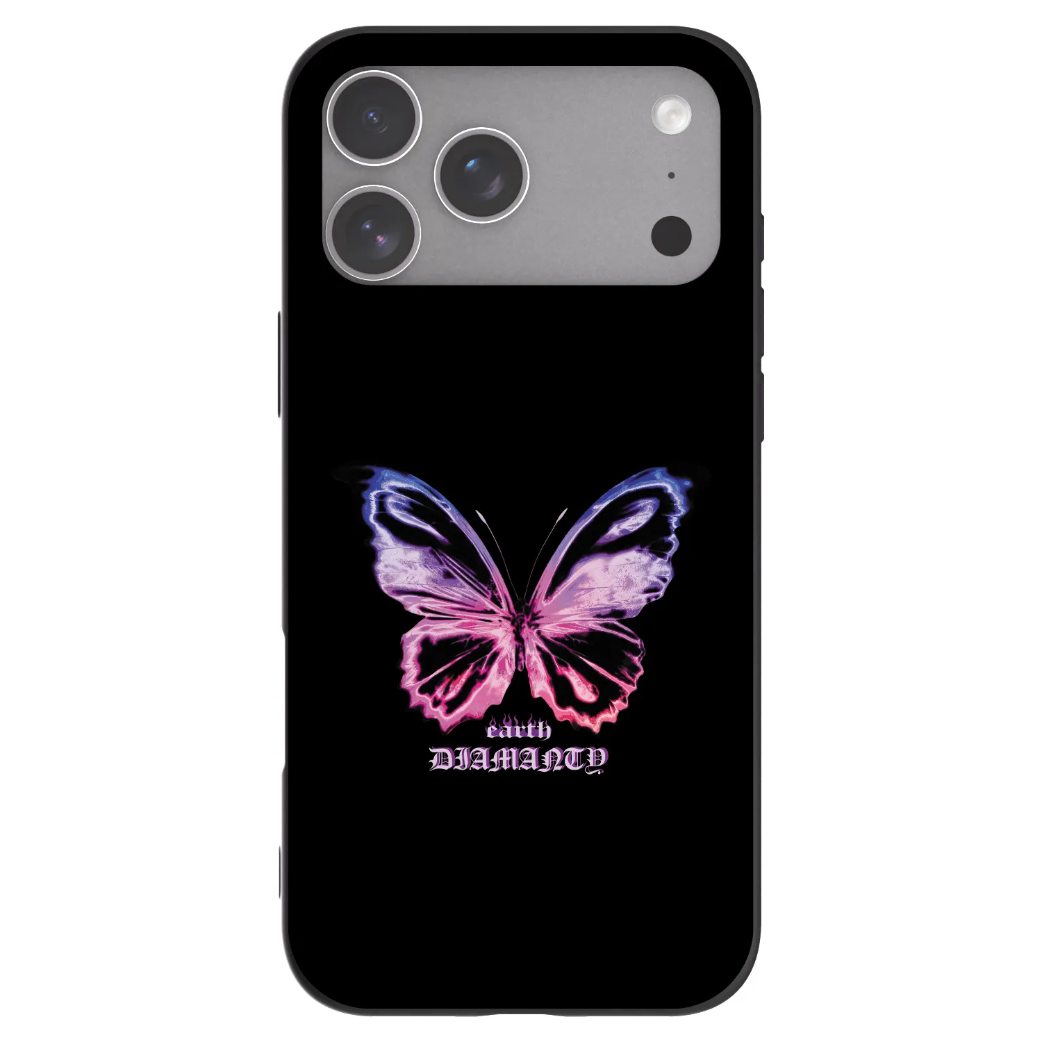 Picasee silikonowe czarne etui na Apple iPhone 18 Pro Max - Diamanty Purple
