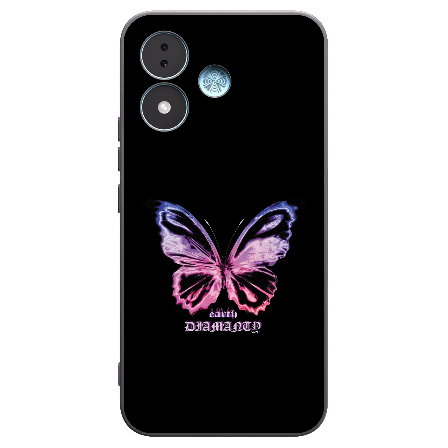 Picasee silikonowe czarne etui na Xiaomi Redmi Note 17 5G - Diamanty Purple