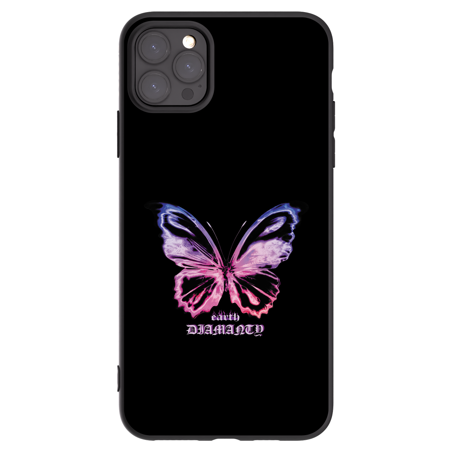 Picasee silikonowe czarne etui na Apple iPhone 11 Pro Max - Diamanty Purple