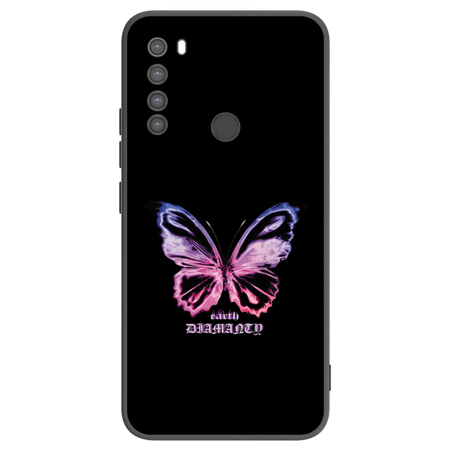 Picasee silikonowe czarne etui na Xiaomi Redmi Note 8 - Diamanty Purple