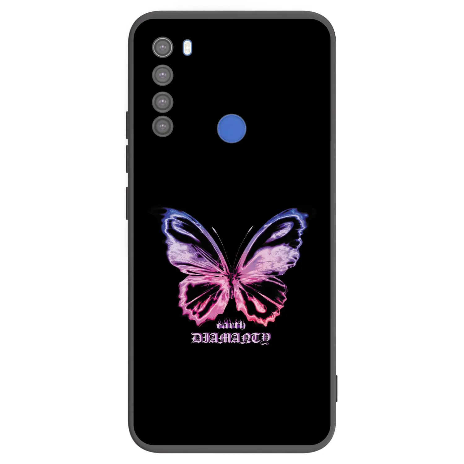 Picasee silikonowe czarne etui na Xiaomi Redmi Note 8T - Diamanty Purple