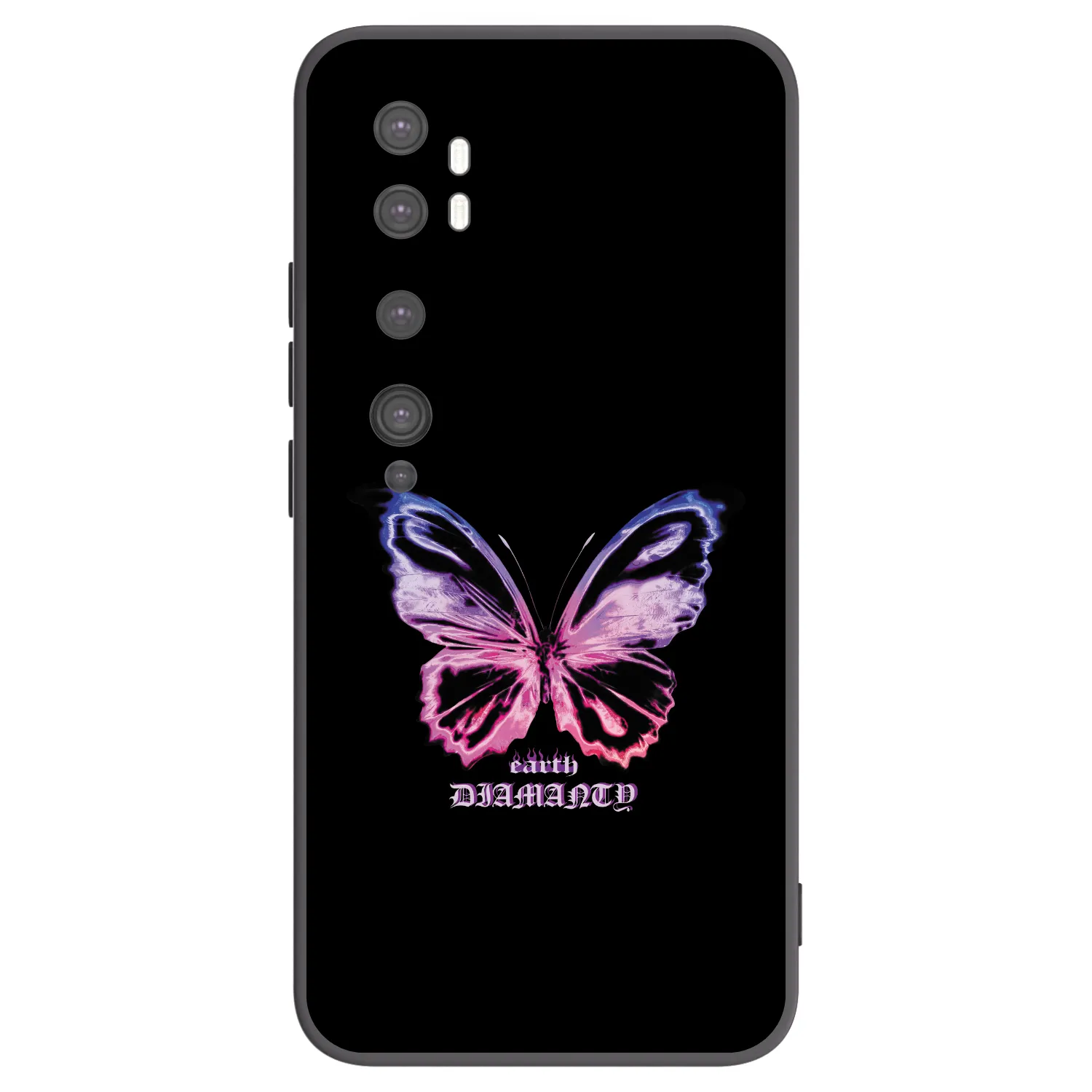 Picasee silikonowe czarne etui na Xiaomi Mi Note 10 (Pro) - Diamanty Purple