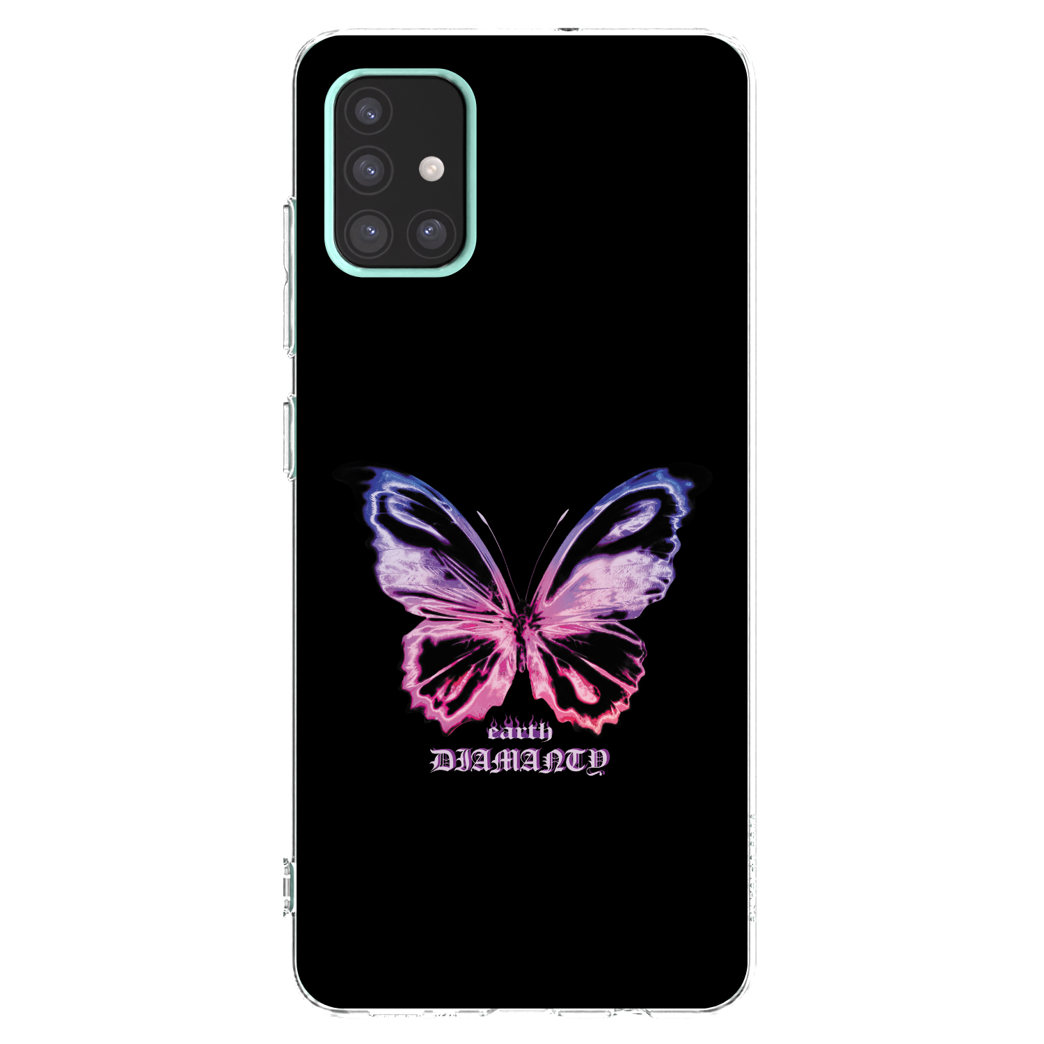 Picasee silikonowe przeźroczyste etui na Samsung Galaxy A51 A515F - Diamanty Purple