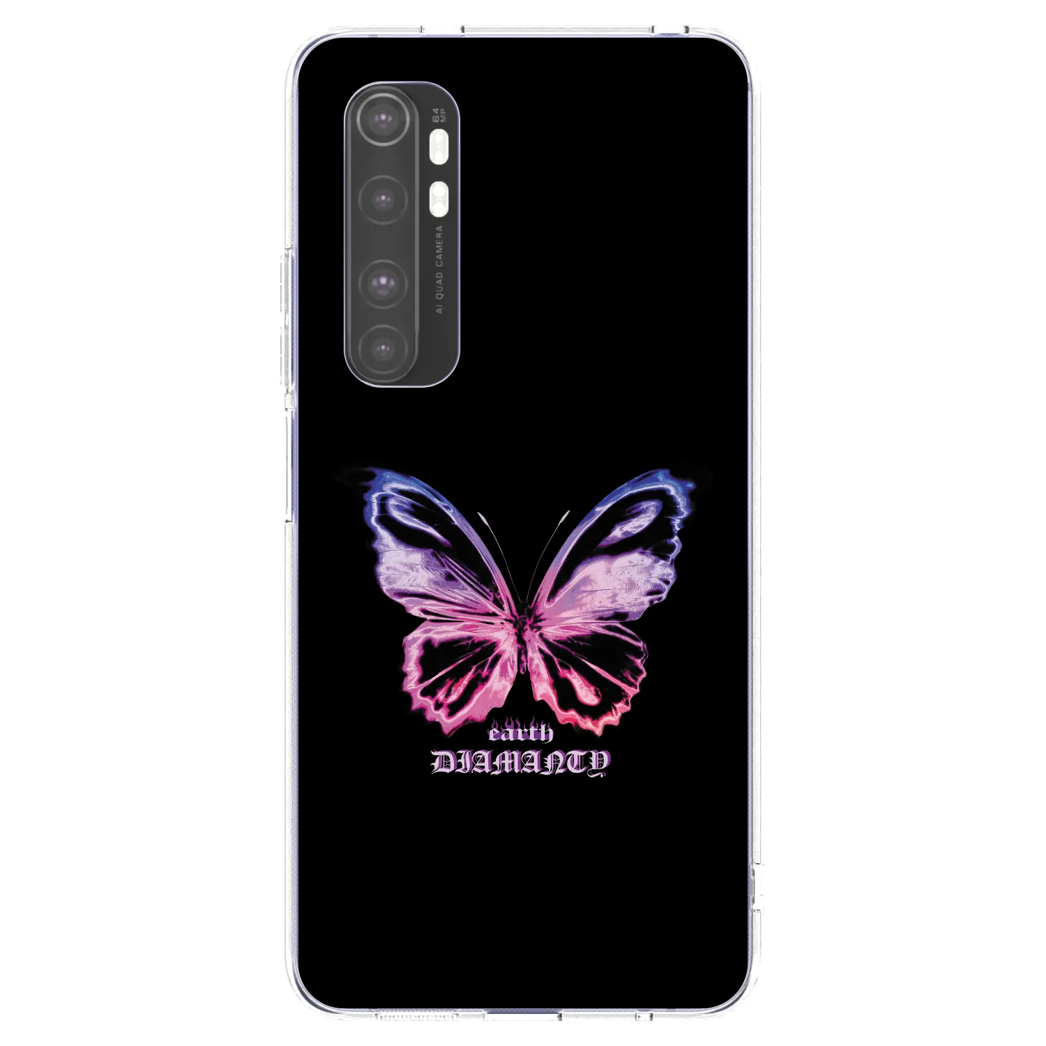 Picasee silikonowe przeźroczyste etui na Xiaomi Mi Note 10 Lite - Diamanty Purple